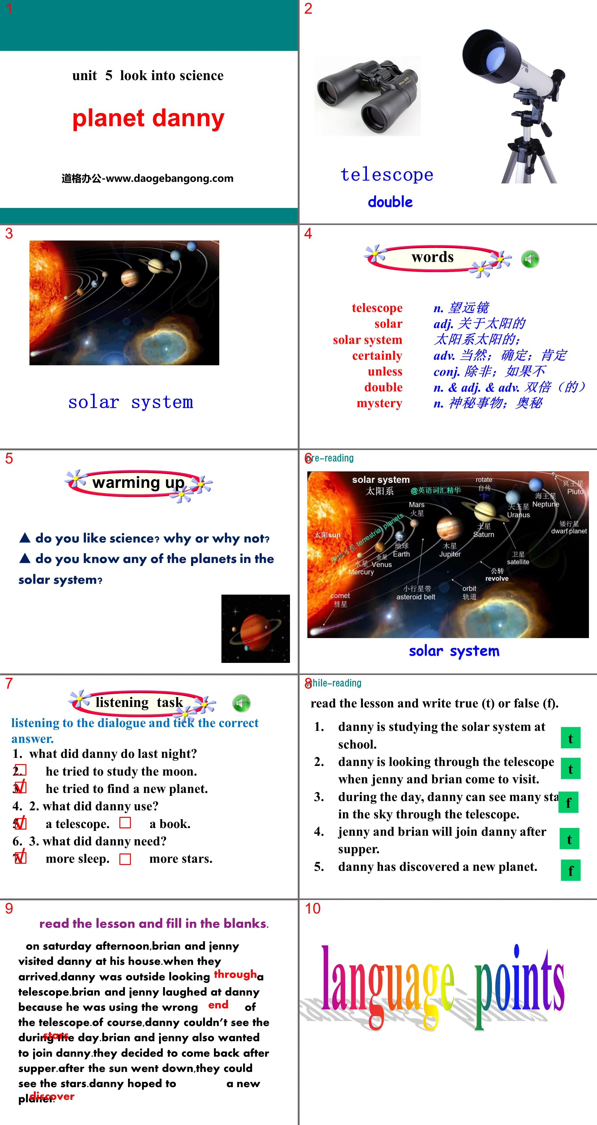 Présentation PowerPoint « Planète Danny » : découvrez la science