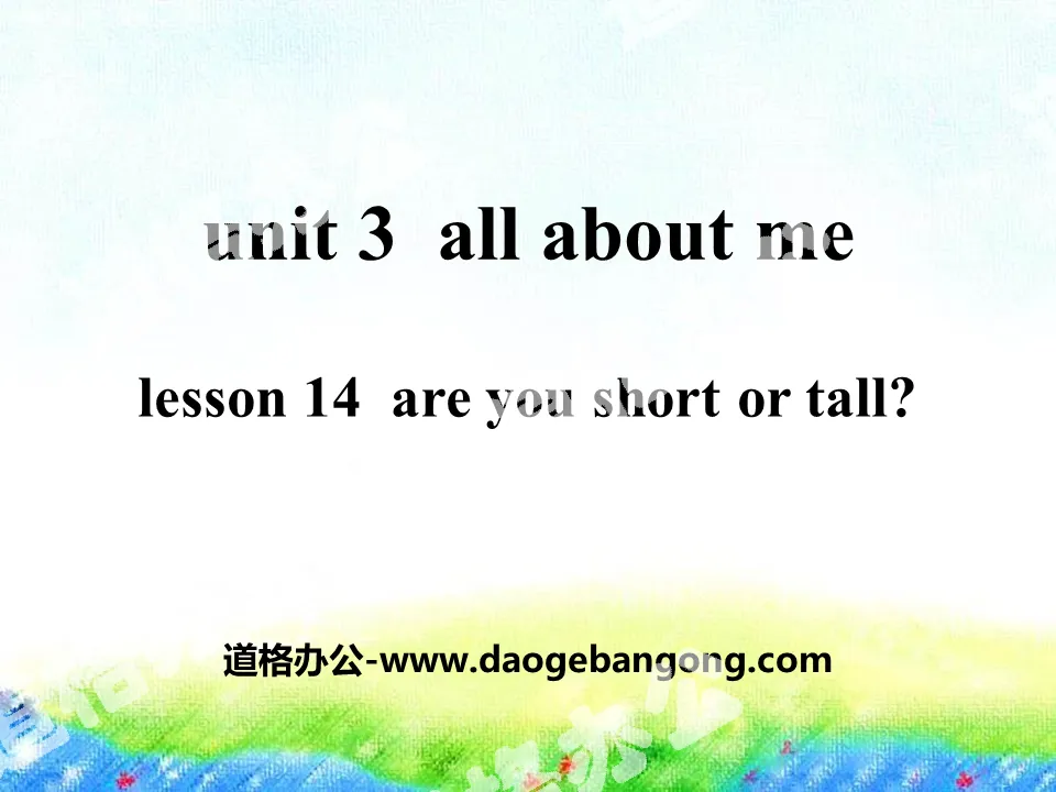 《Are You Short or Tall?》All about Me PPT
