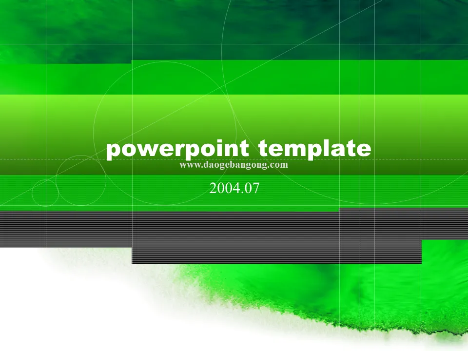 Green foreign classic PPT template download