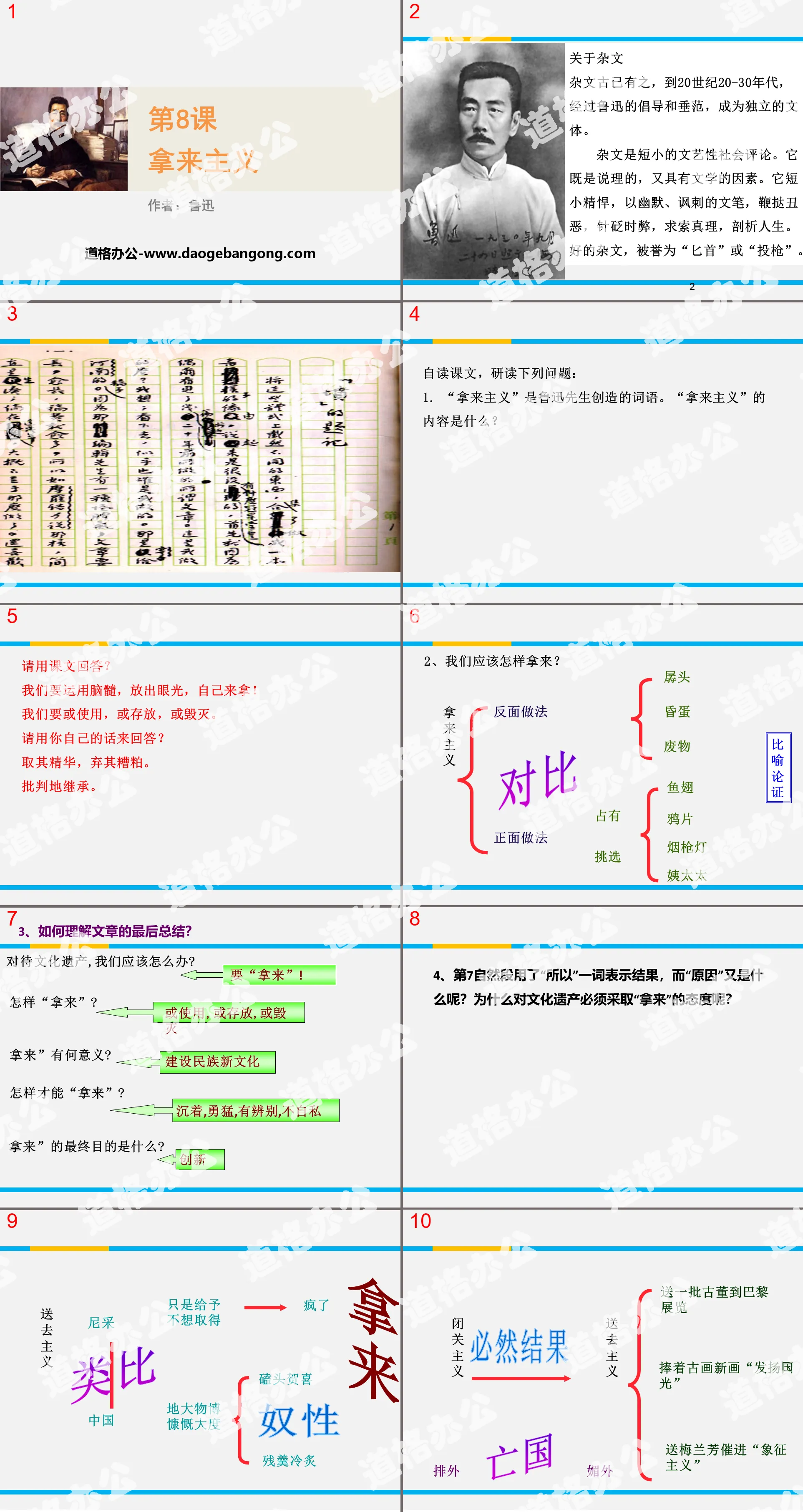 《拿来主义》PPT下载