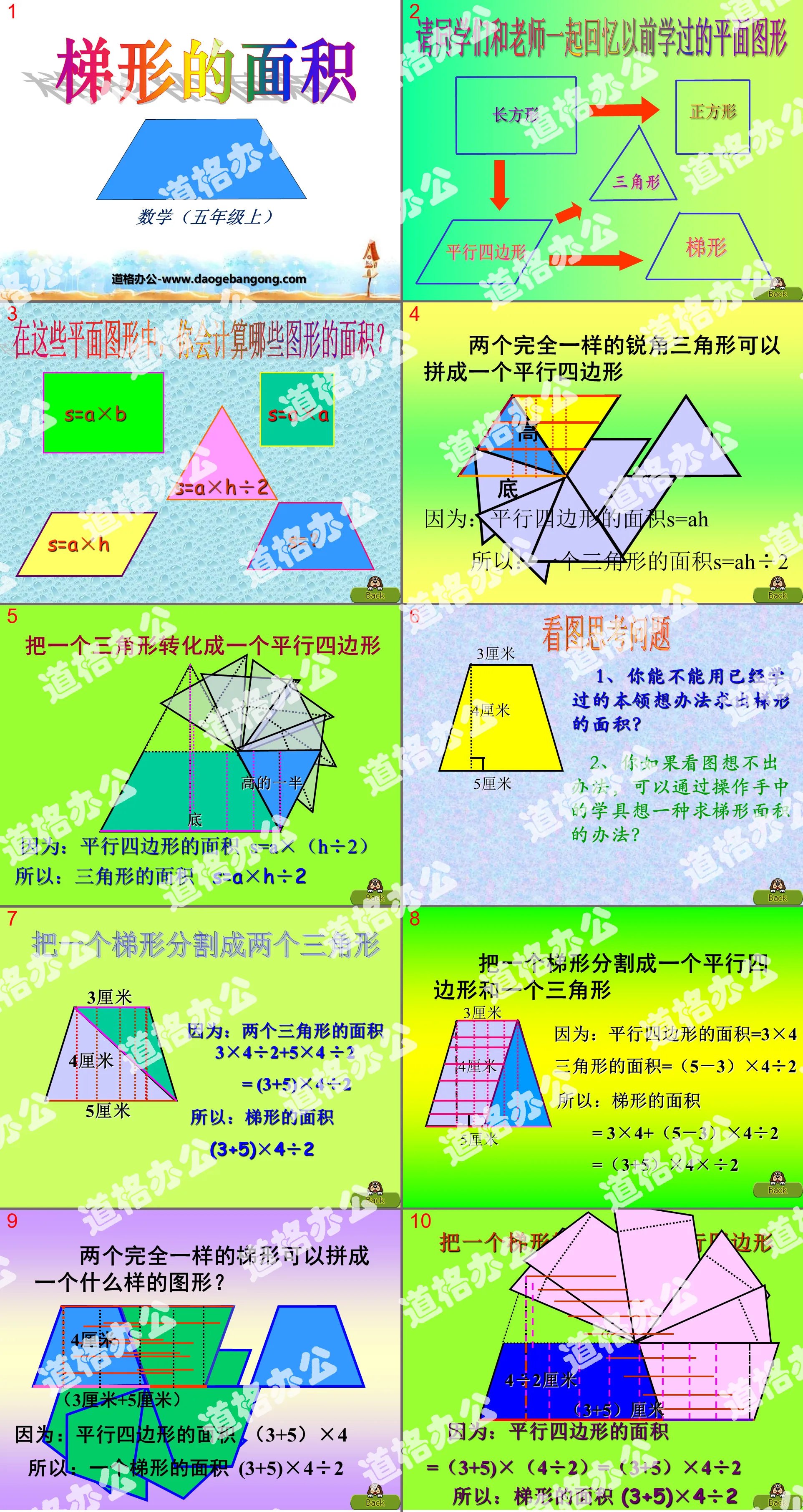 "Area of ​​Trapezoid" Area of ​​Polygon PPT Courseware 2