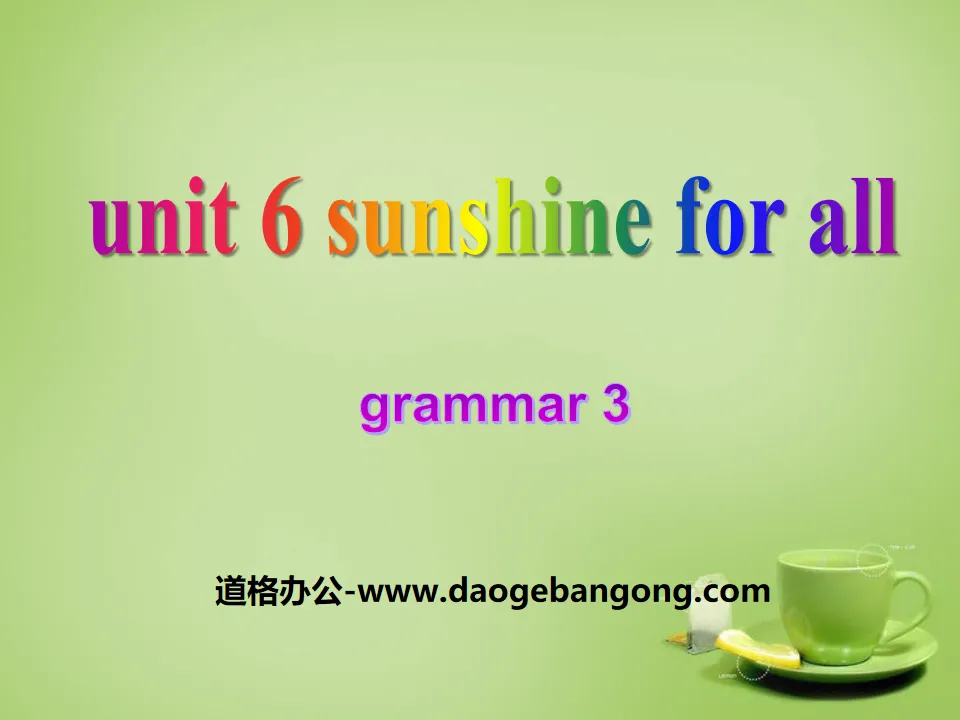 "Sunshine for all" GrammarPPT download