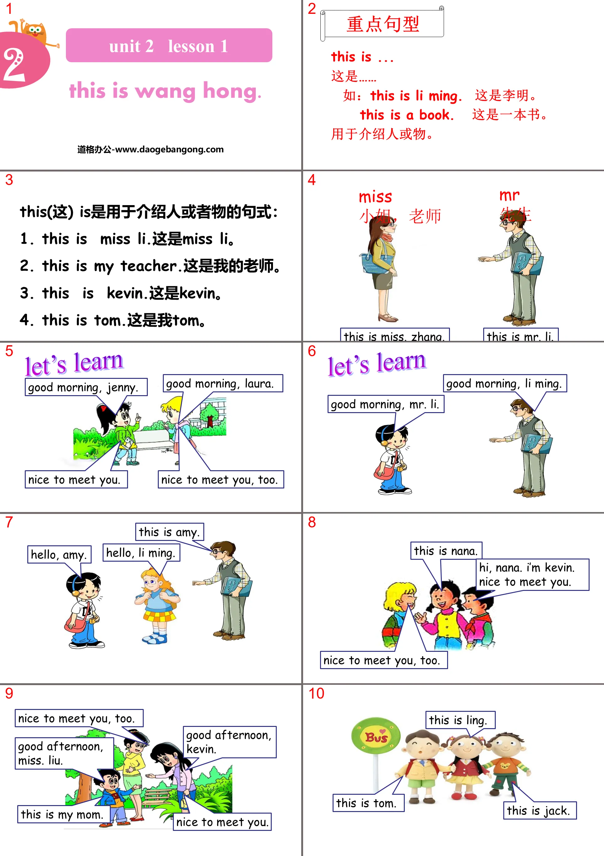 "This is Wang Hong" Introduction PPT courseware