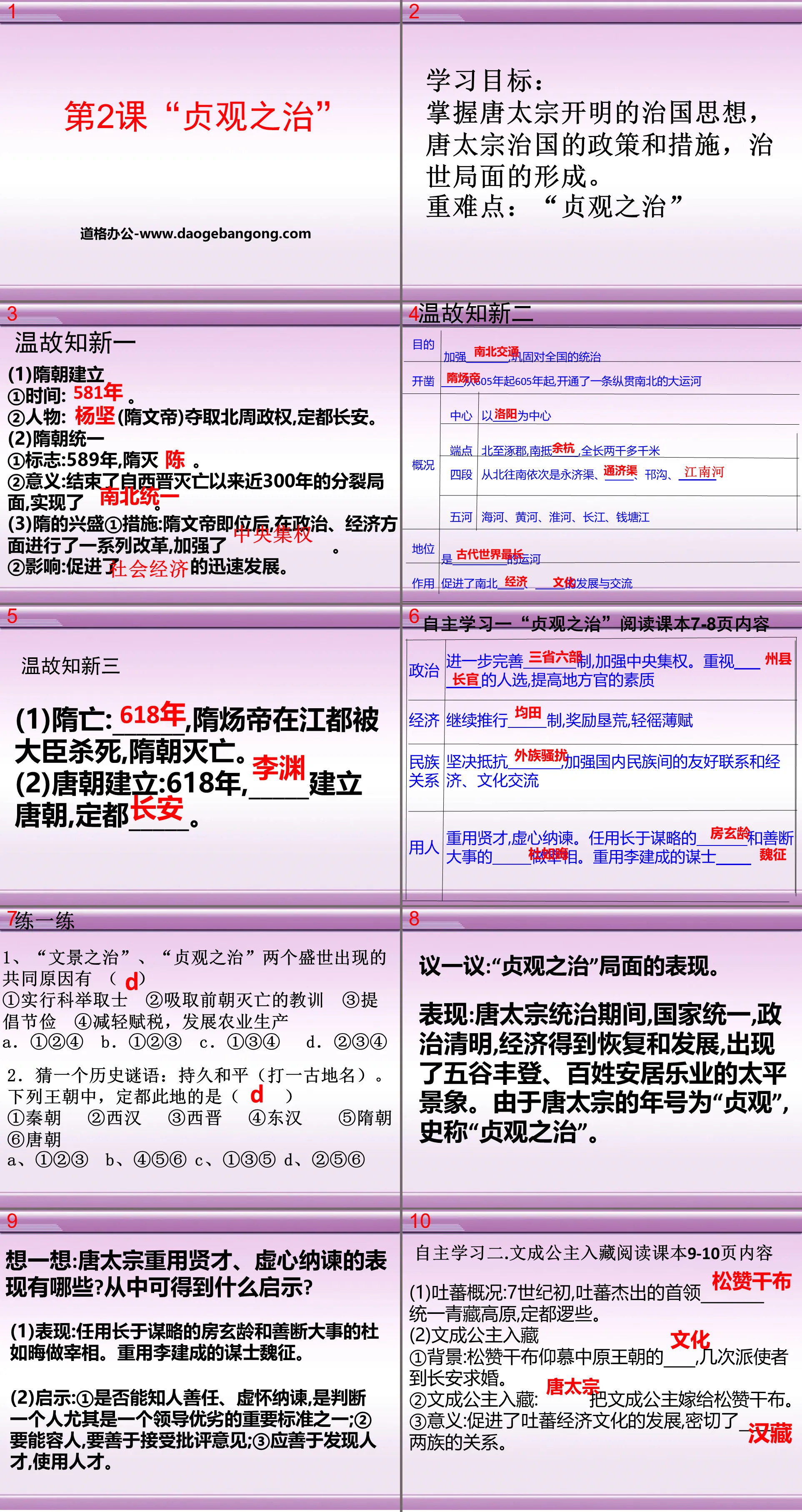 "The Rule of Zhenguan" Prosperous and Open Society - Sui and Tang Dynasty PPT Courseware