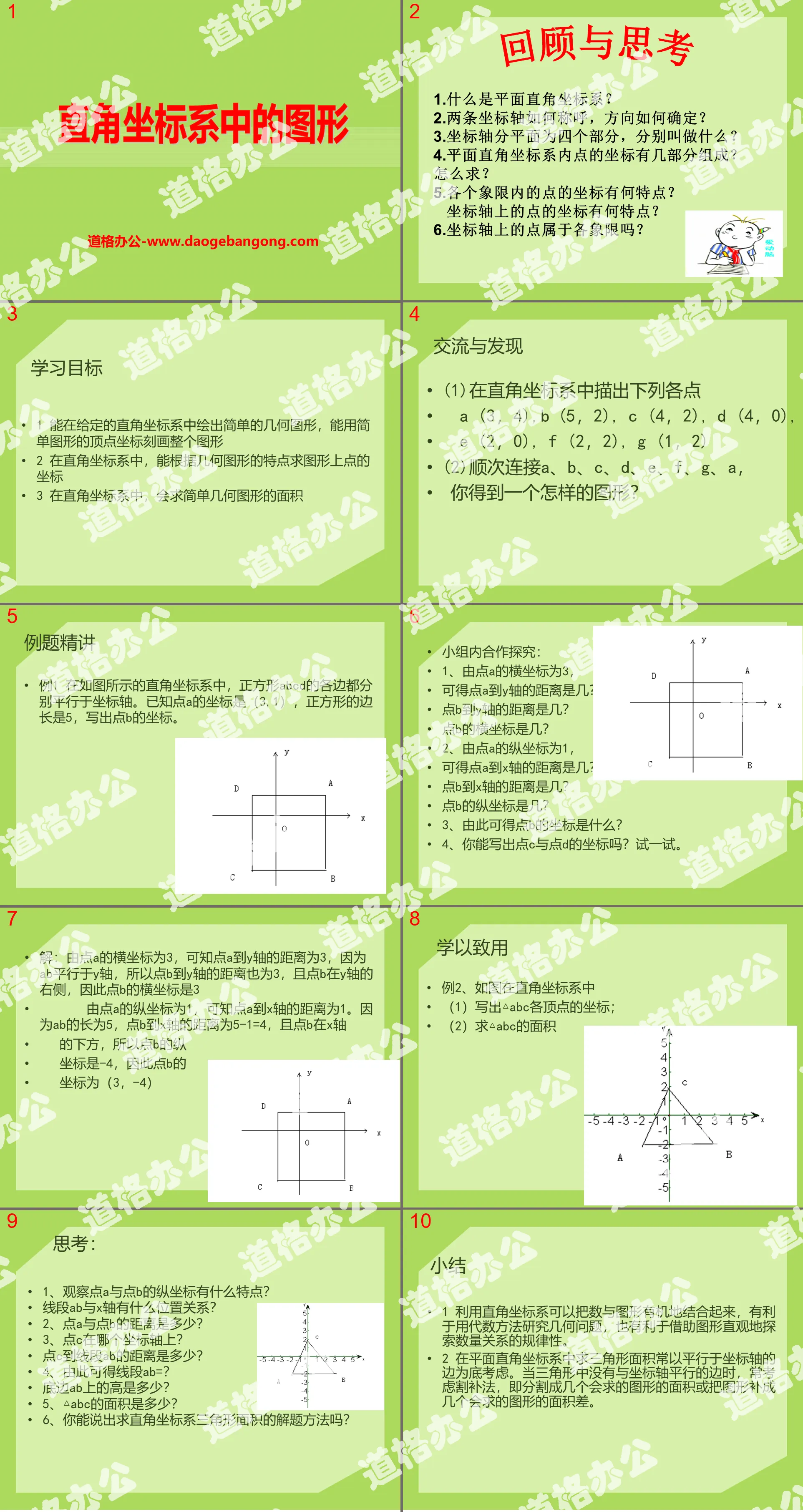 "Graphics in Cartesian Coordinate System" PPT courseware