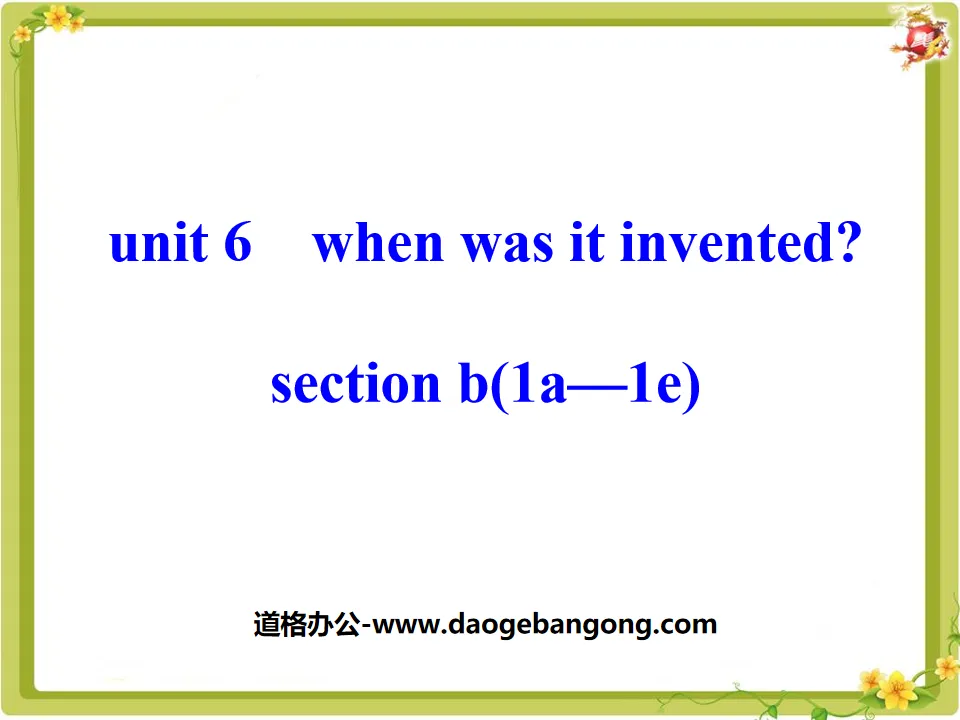 « Quand a-t-il été inventé ? » Cours PPT 9