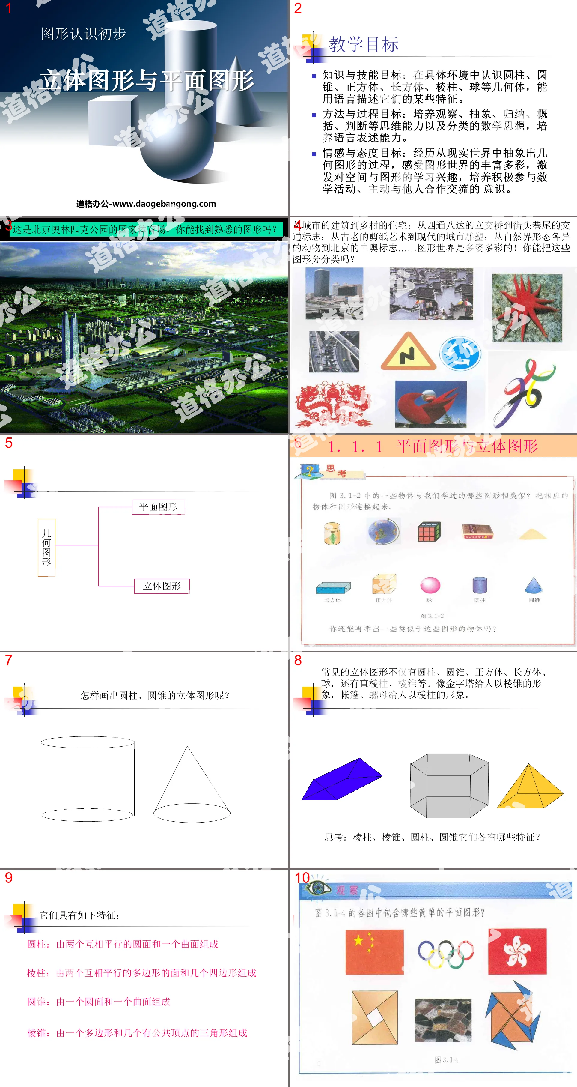 《立體圖形與平面圖形》圖形認識初步PPT課件