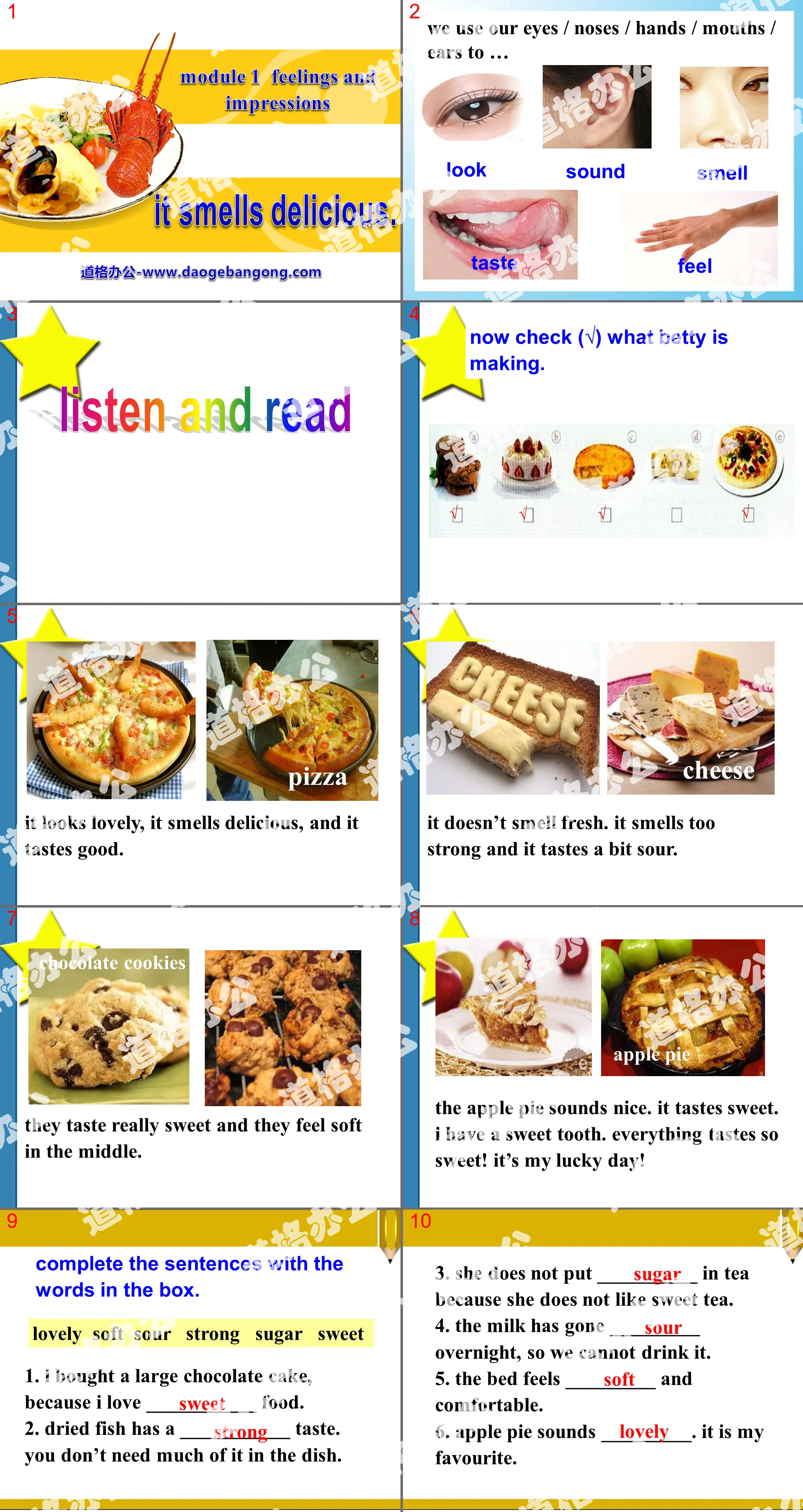 "It smells delicious" Feelings and impressions PPT courseware 3