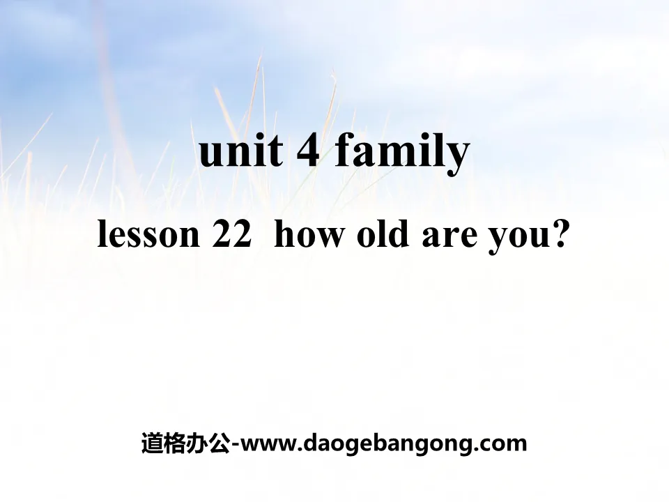 《How old are you?》Family PPT教学课件