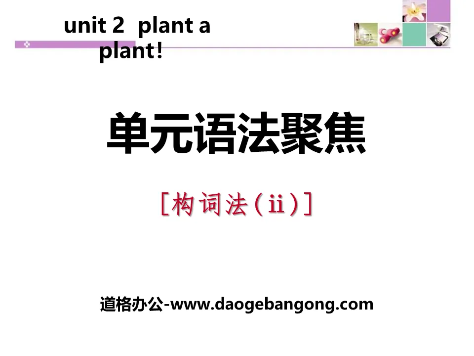 "Unit Grammar Focus" Plant a Plant PPT courseware