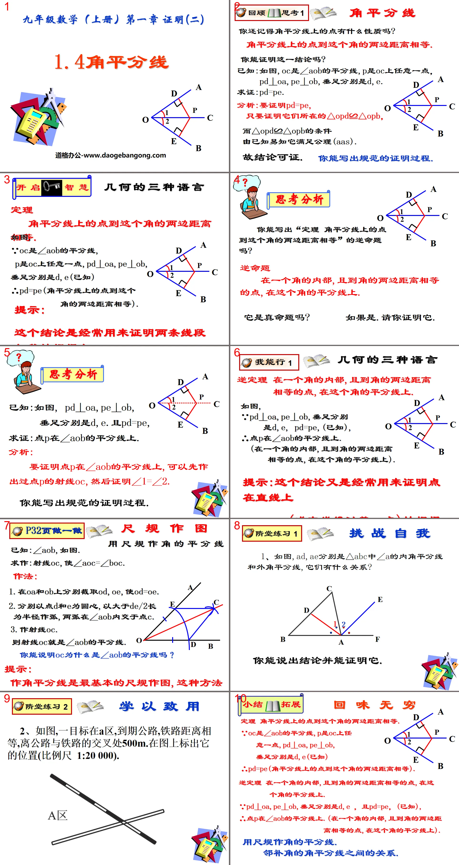 "Angle Bisector" Proof PPT Courseware