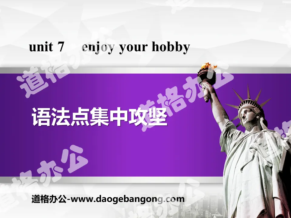 《语法点集中攻坚》Enjoy Your Hobby PPT
