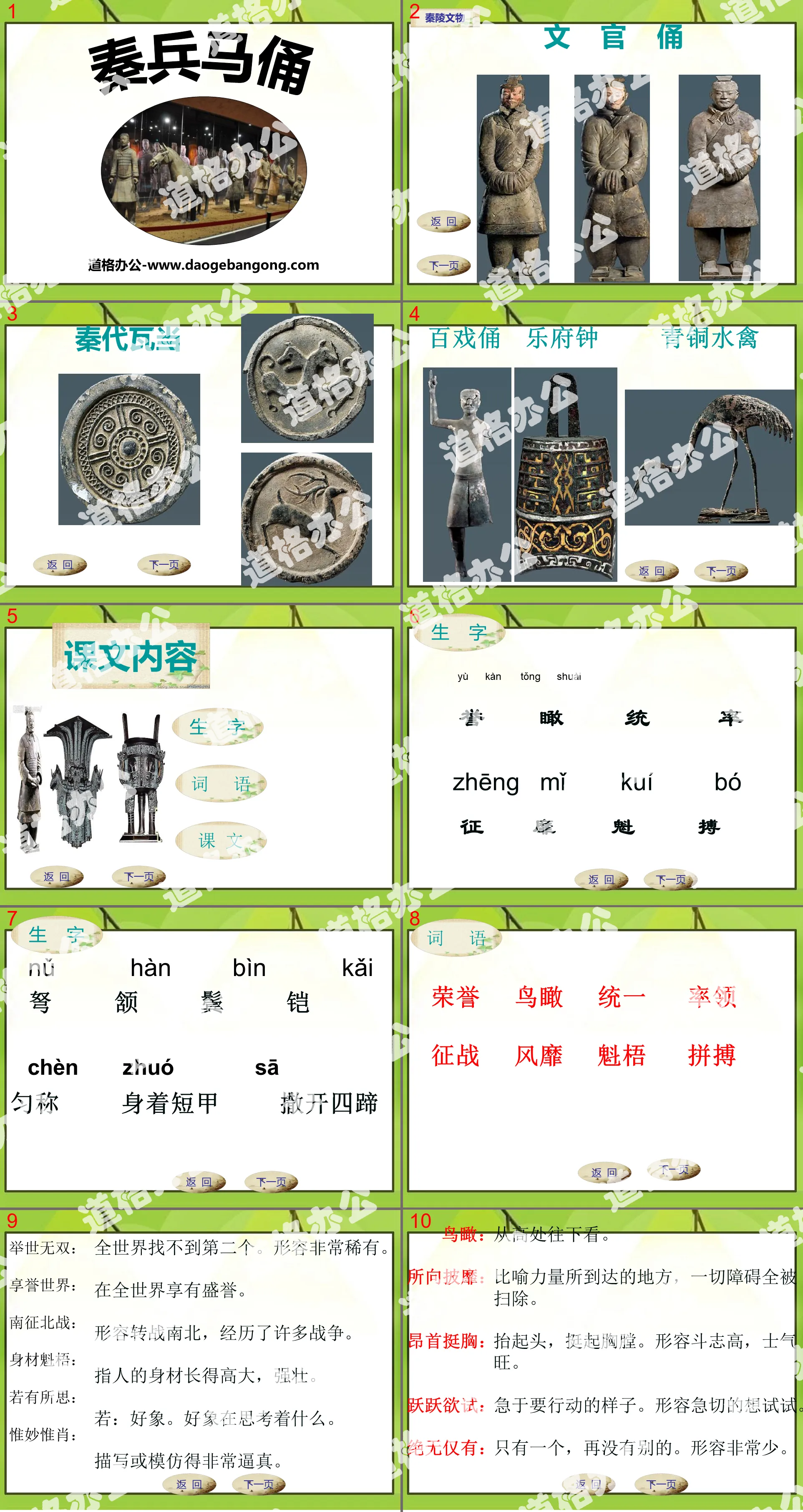 "Qin Terracotta Warriors and Horses" PPT courseware 7