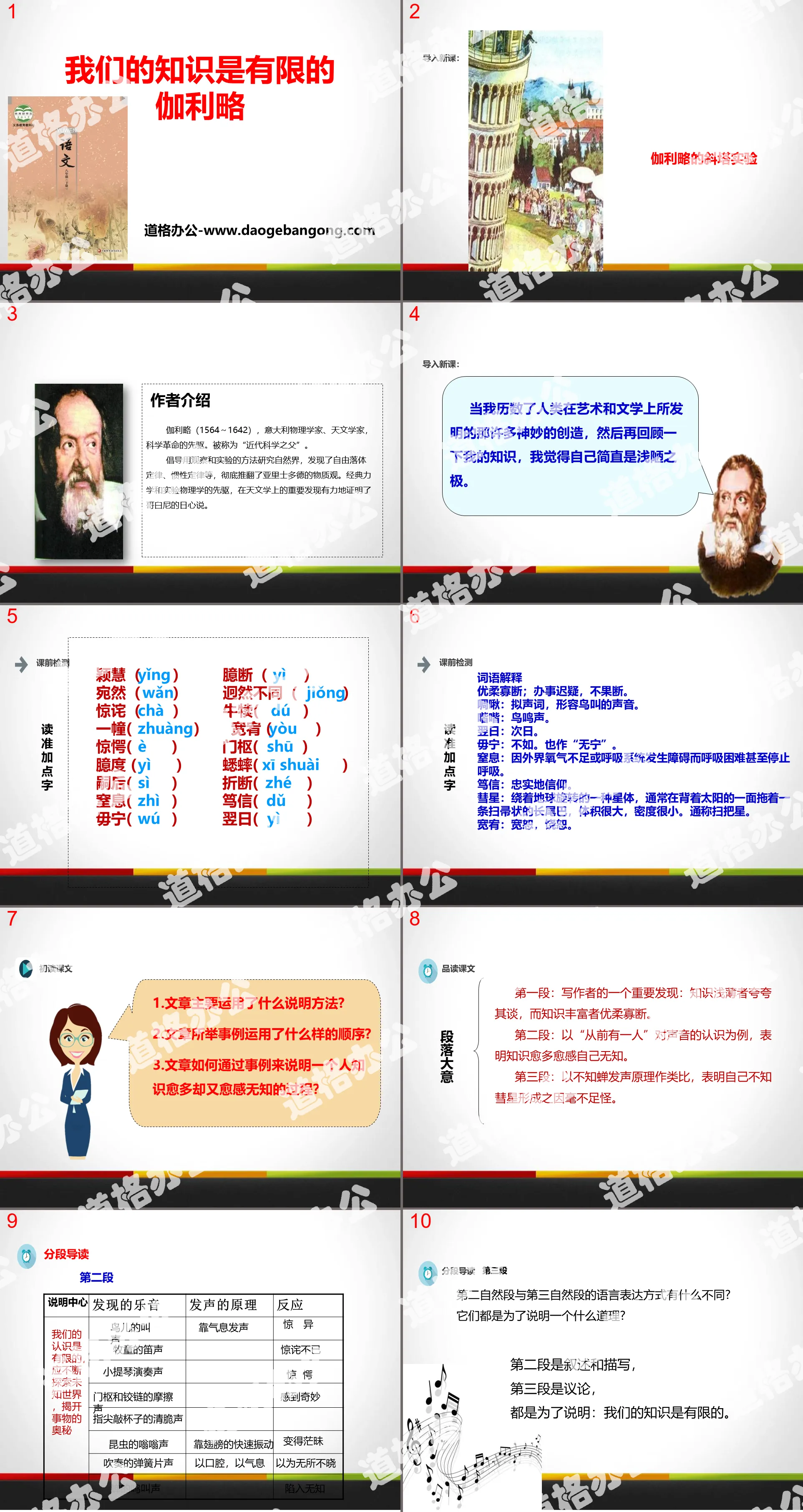 《我们的知识是有限的》PPT