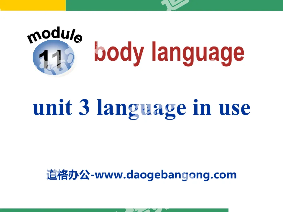 "Language in use" Body language PPT courseware