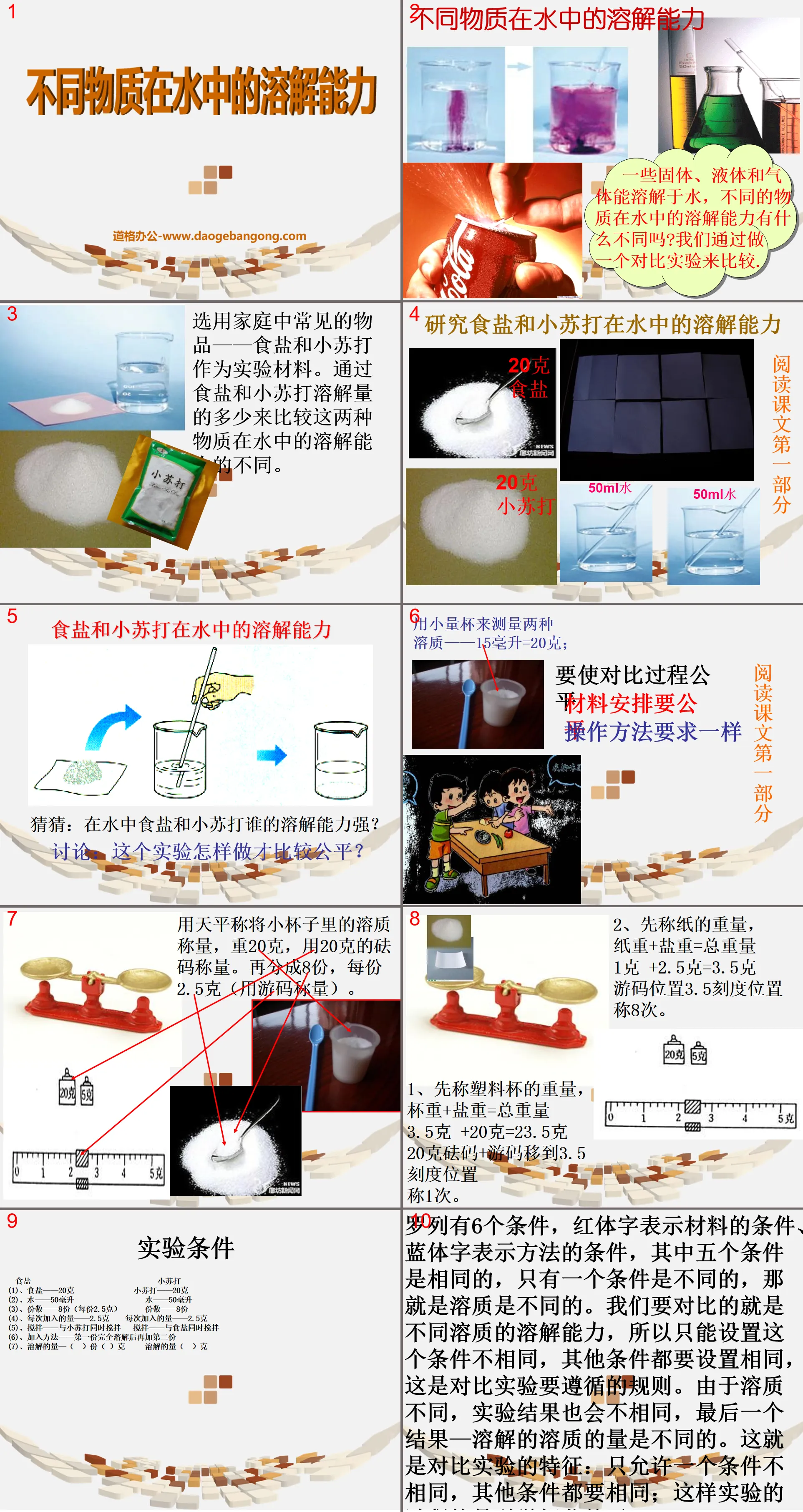 《不同物質在水中的溶解能力》溶解PPT課件3