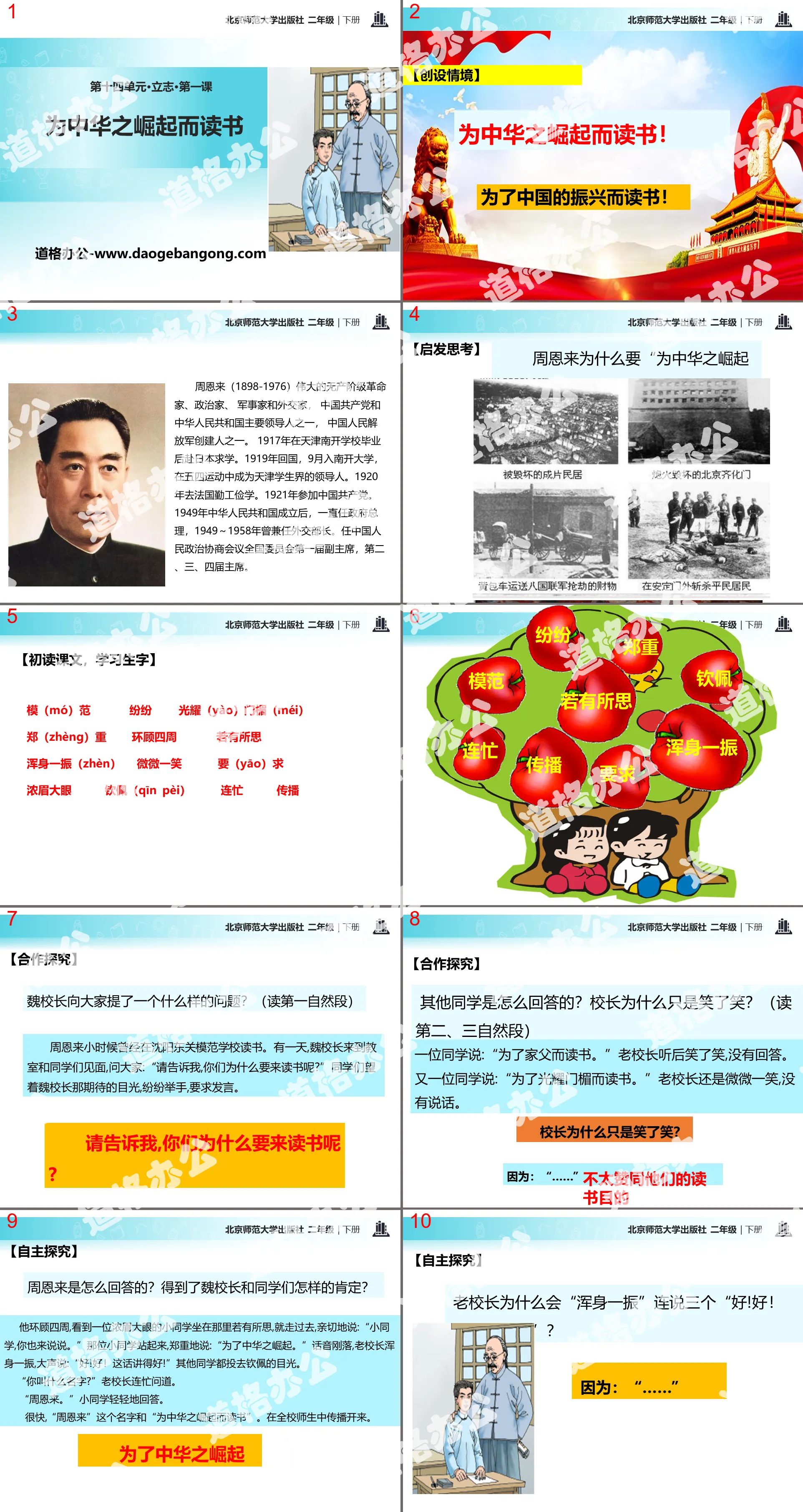 《為中華之崛起而讀書》PPT教學課件