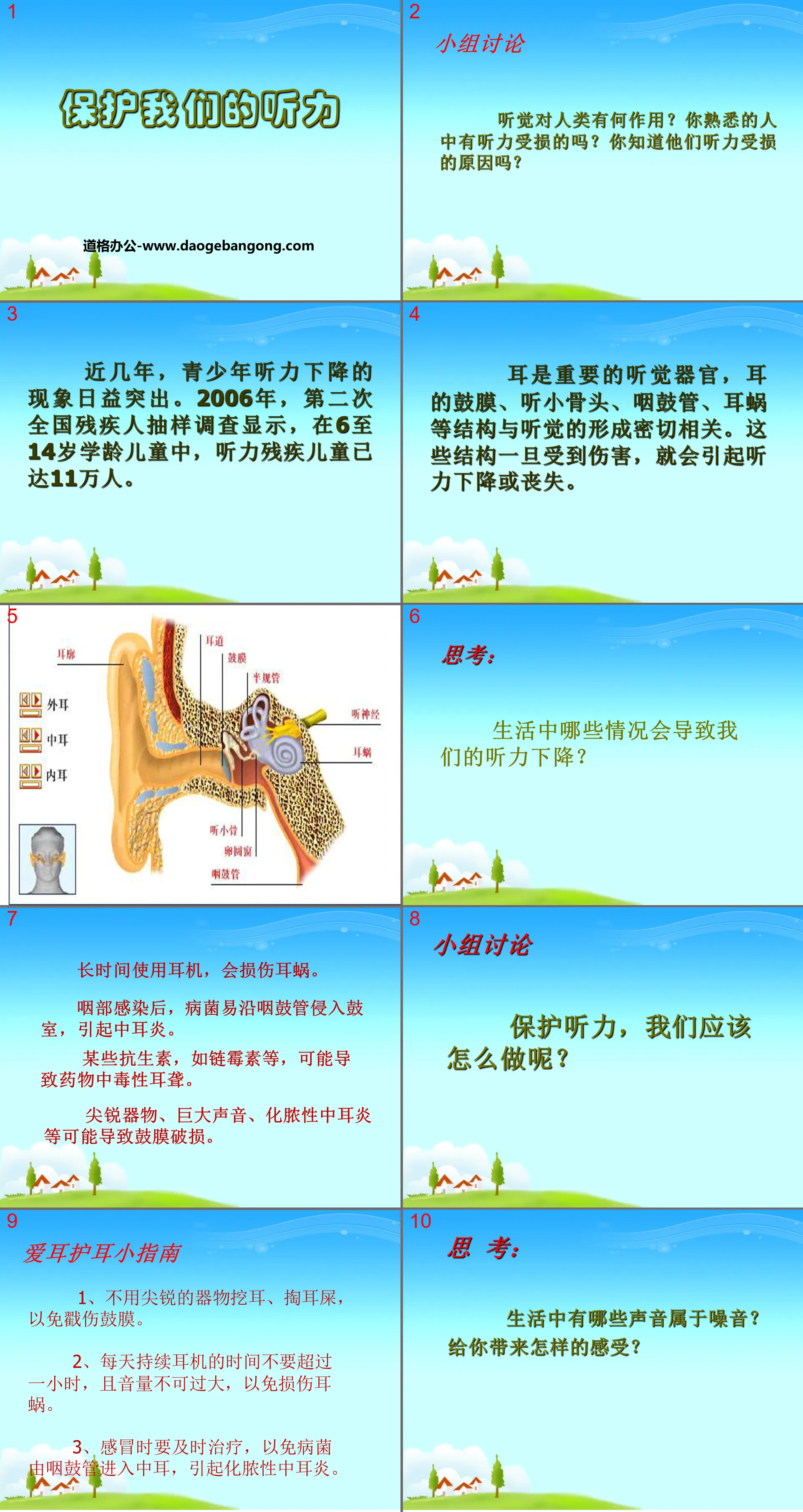 "Protecting Our Hearing" Sound PPT Courseware 2