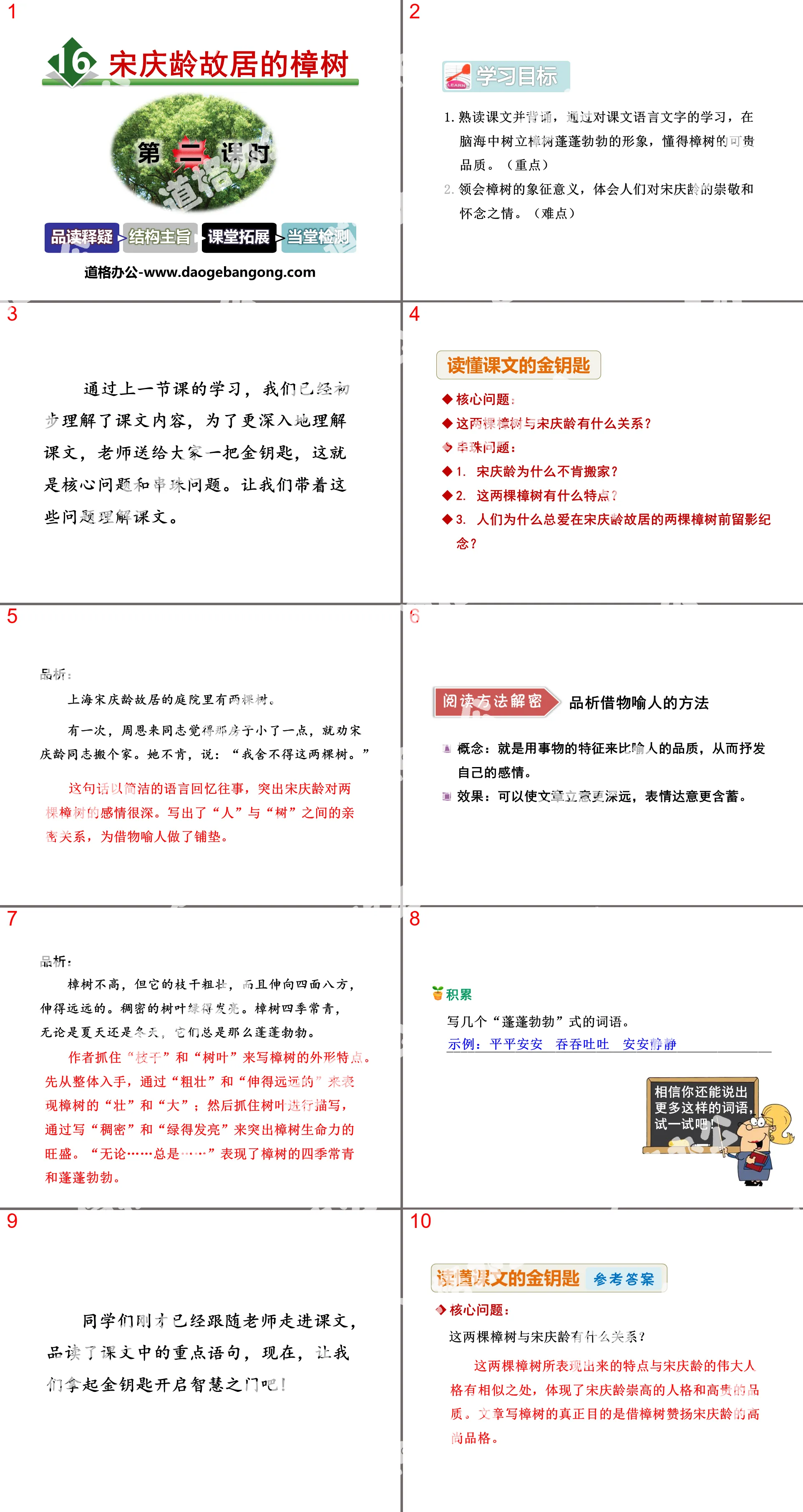 Download the PPT courseware of "The Camphor Tree in Soong Ching Ling's Former Residence"