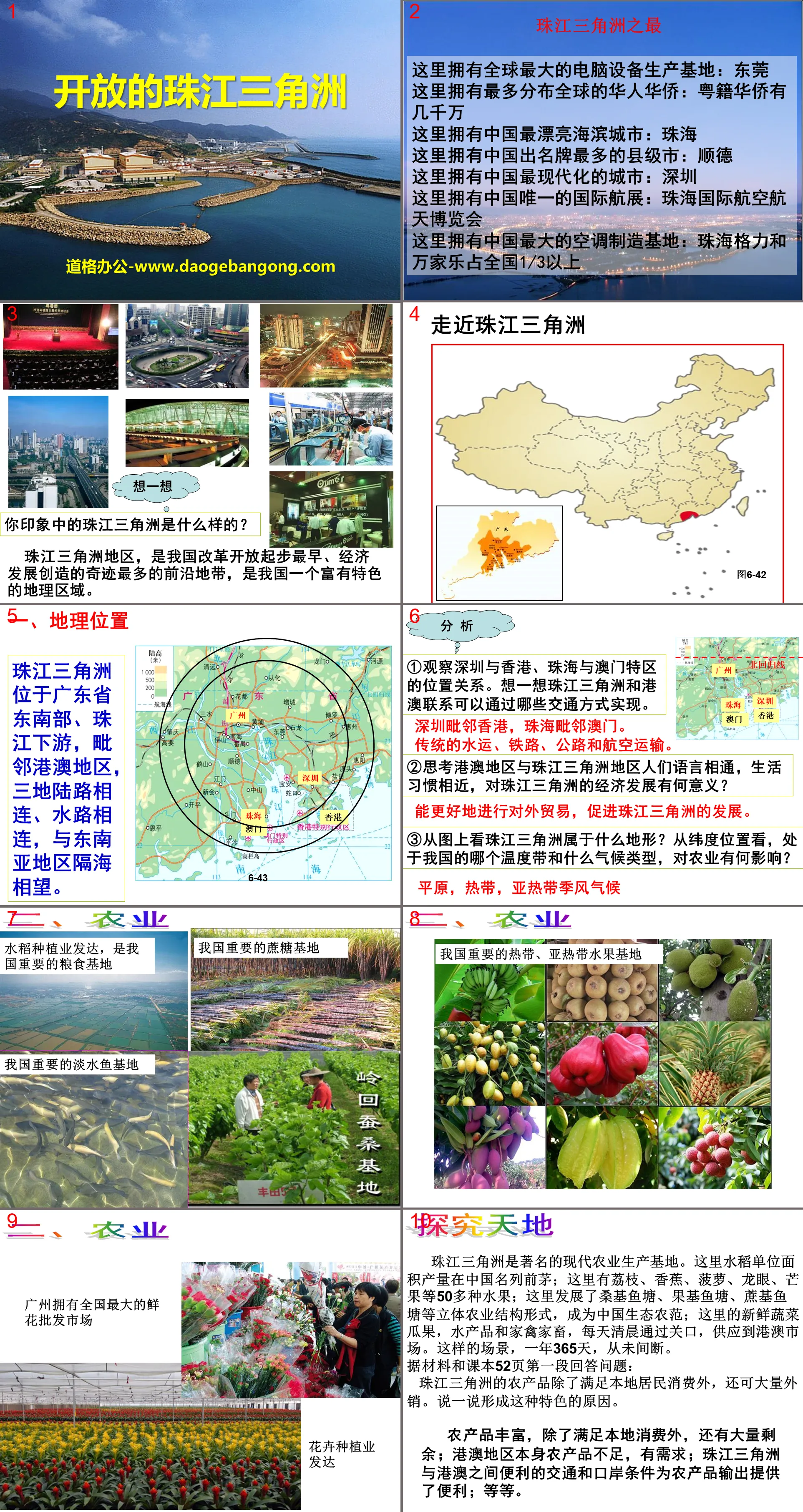 "The Open Pearl River Delta" A land and water support a people PPT courseware