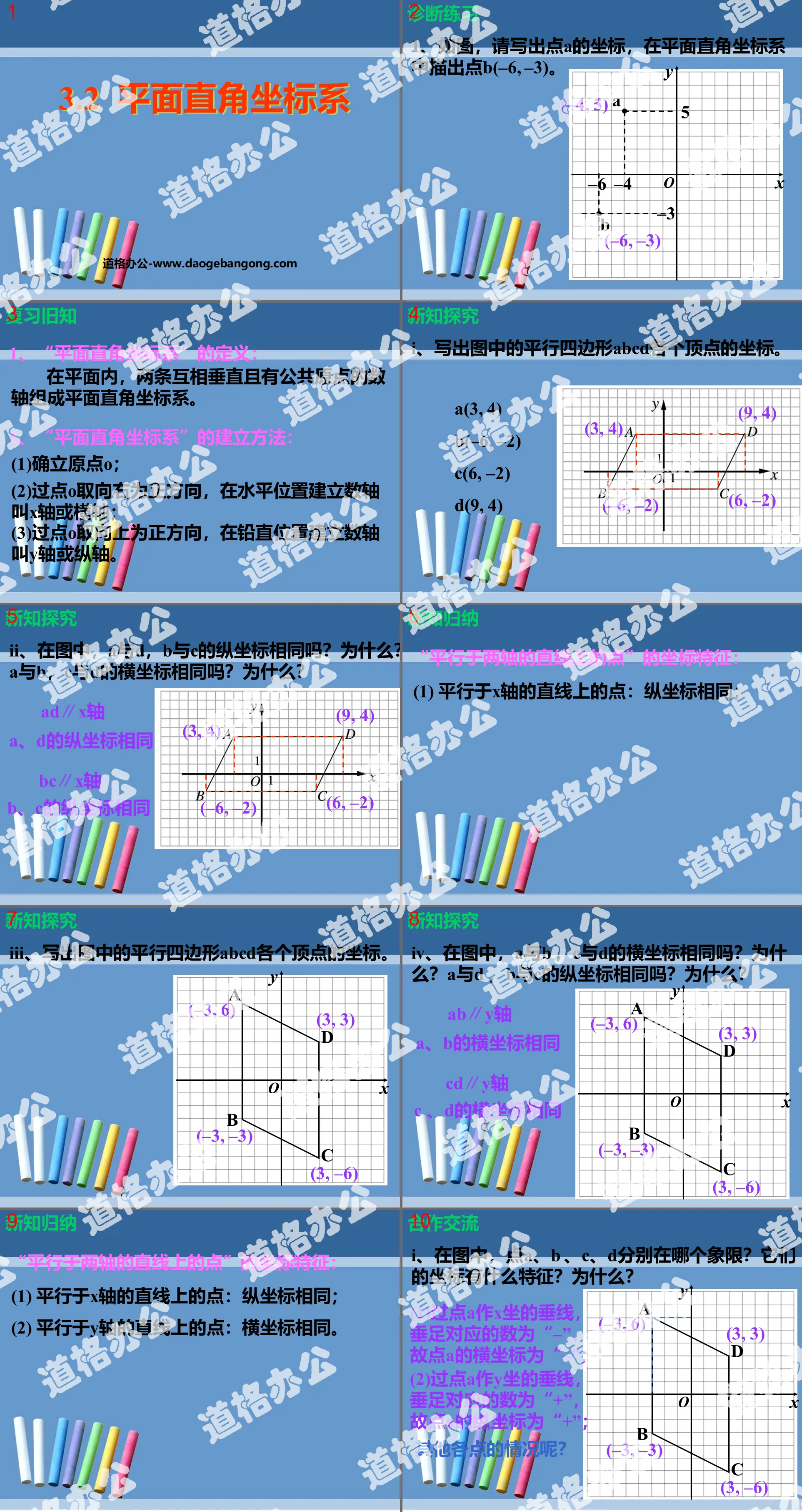 "Plane Cartesian Coordinate System" Position and Coordinates PPT Courseware 5