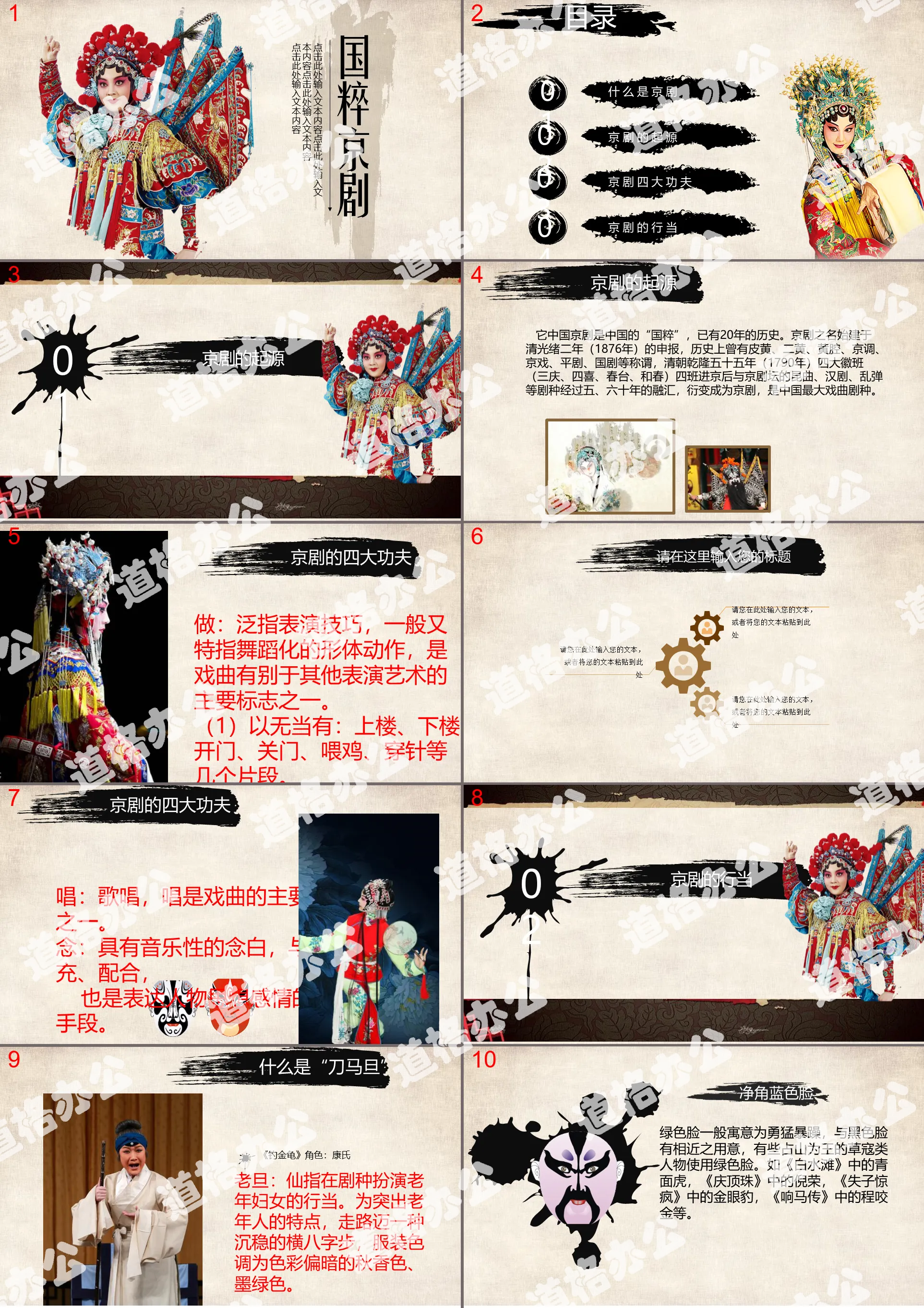 The quintessence of Peking Opera PPT template