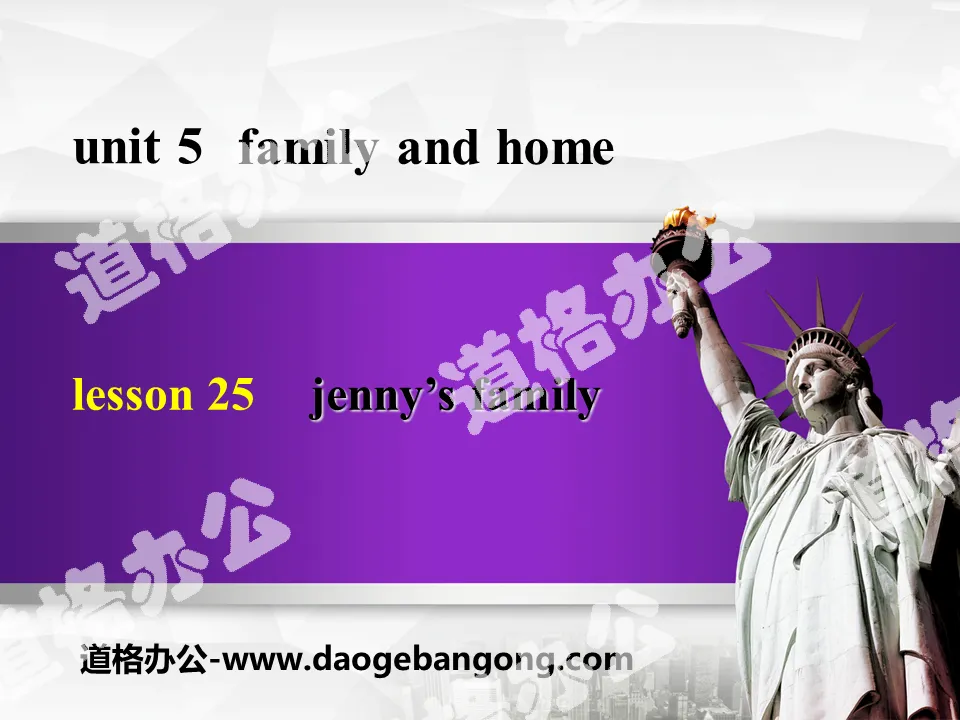 "Jenny's Family" Family and Home PPT teaching courseware