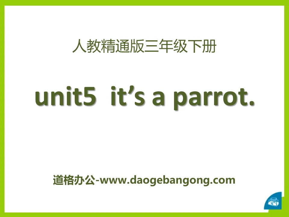 "It's a parrot" PPT courseware 3