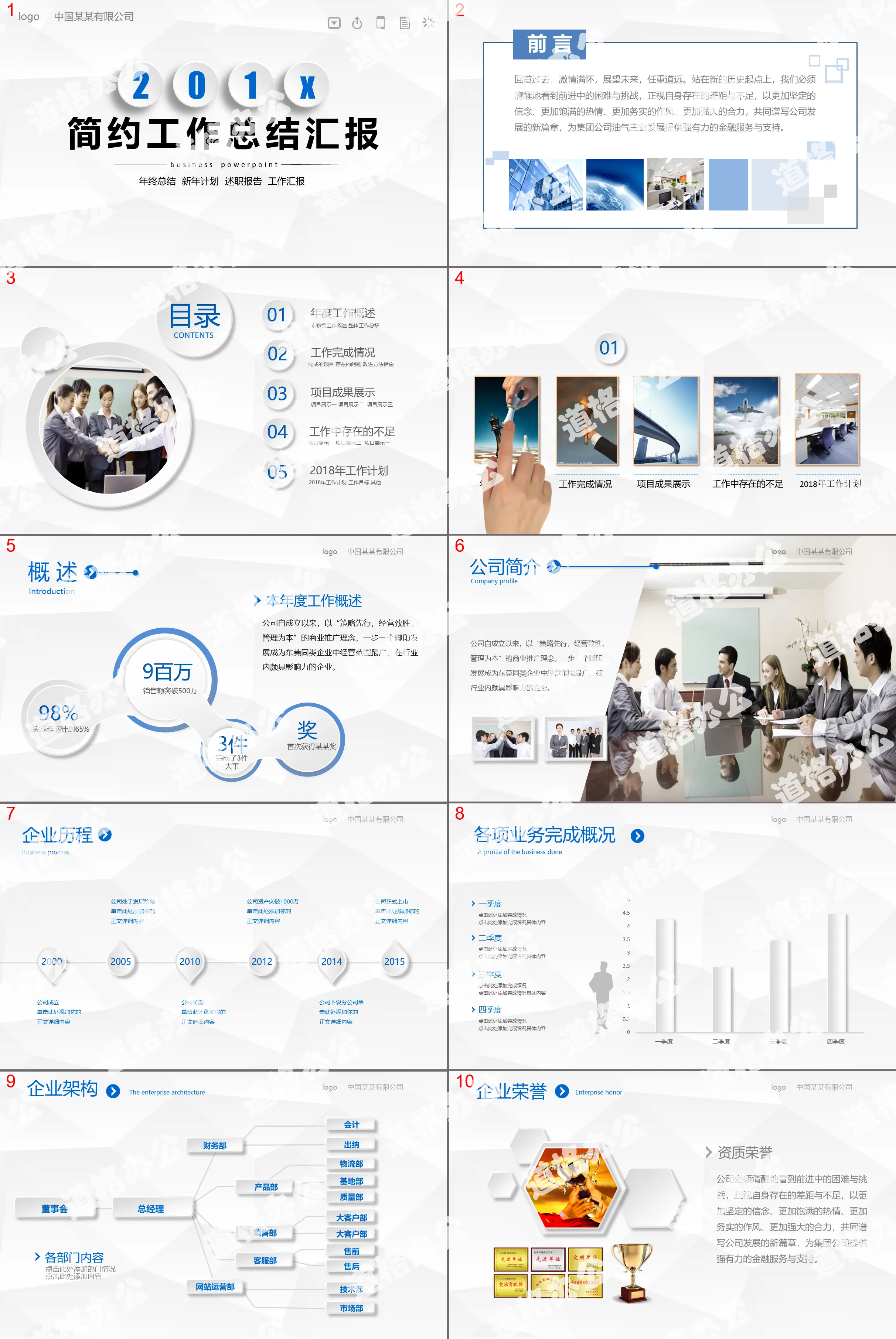 Simple and practical micro three-dimensional work report PPT template free download