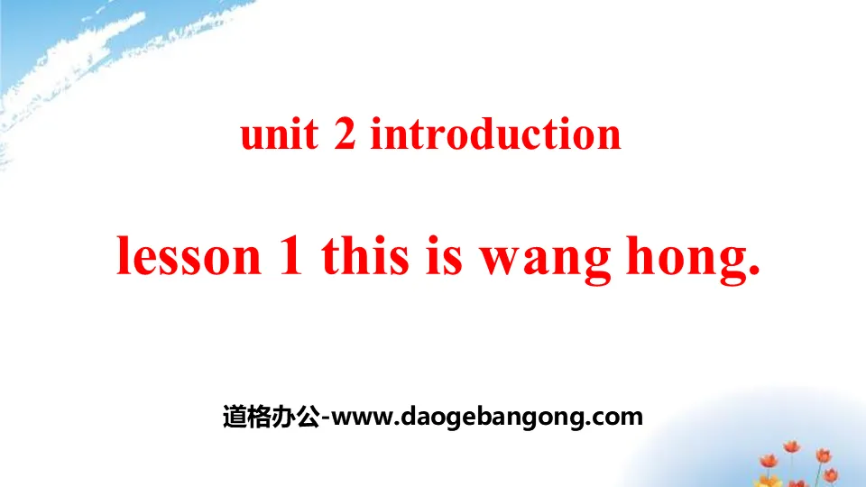 《This is Wang Hong》Introduction PPT