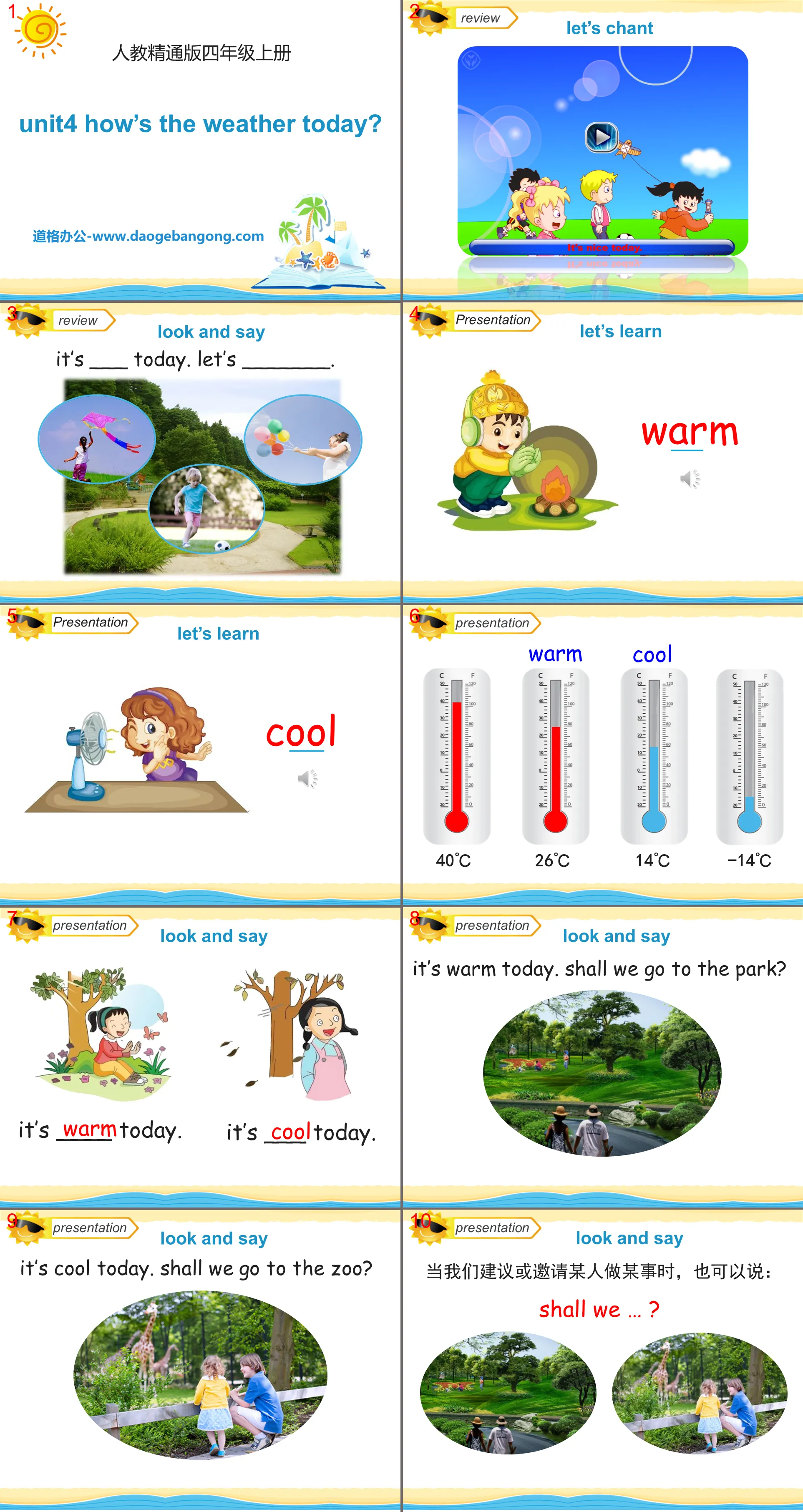 "How's the weather today?" PPT courseware 2