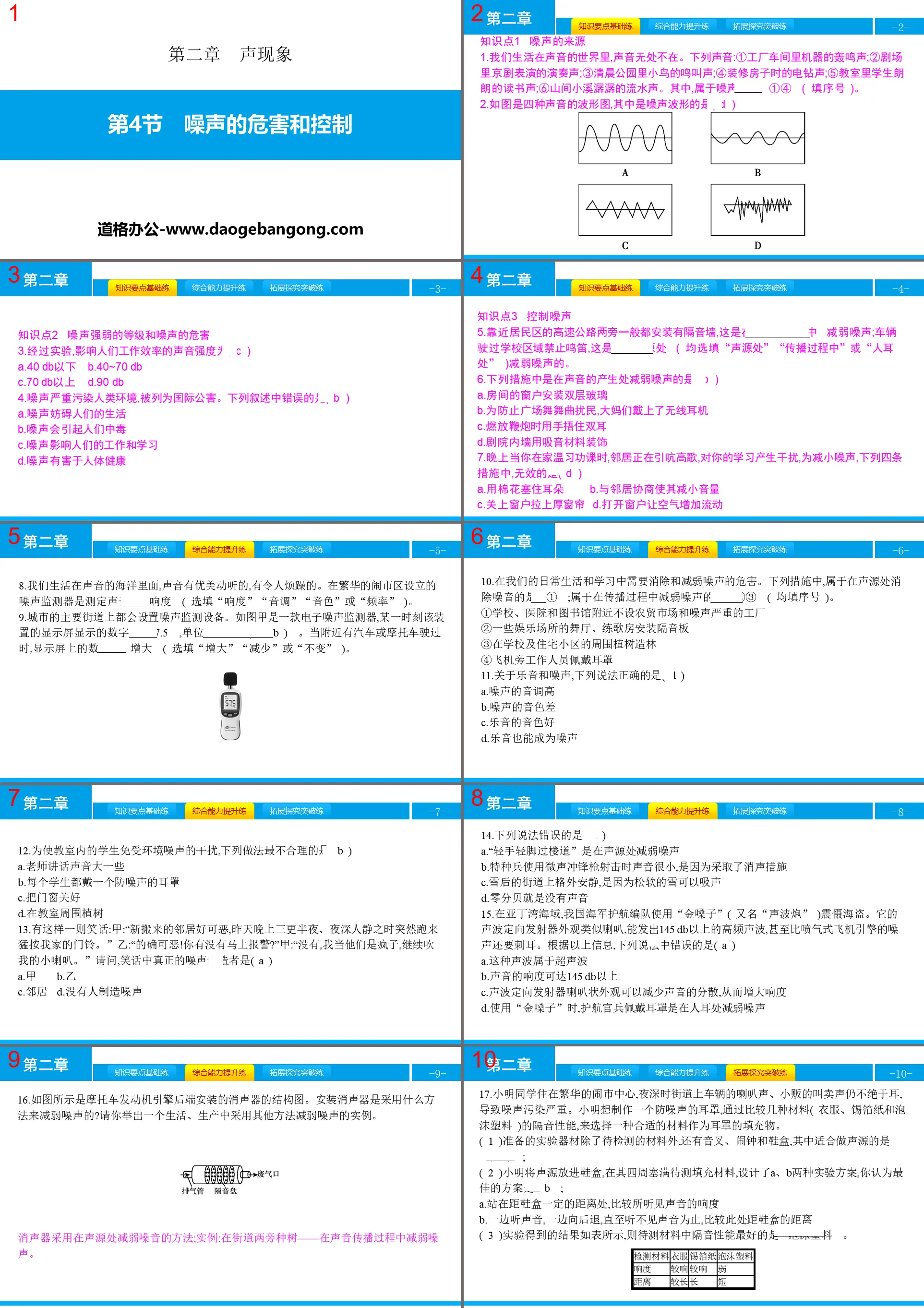 《噪音的危害與控制》聲音現象PPT教學課件