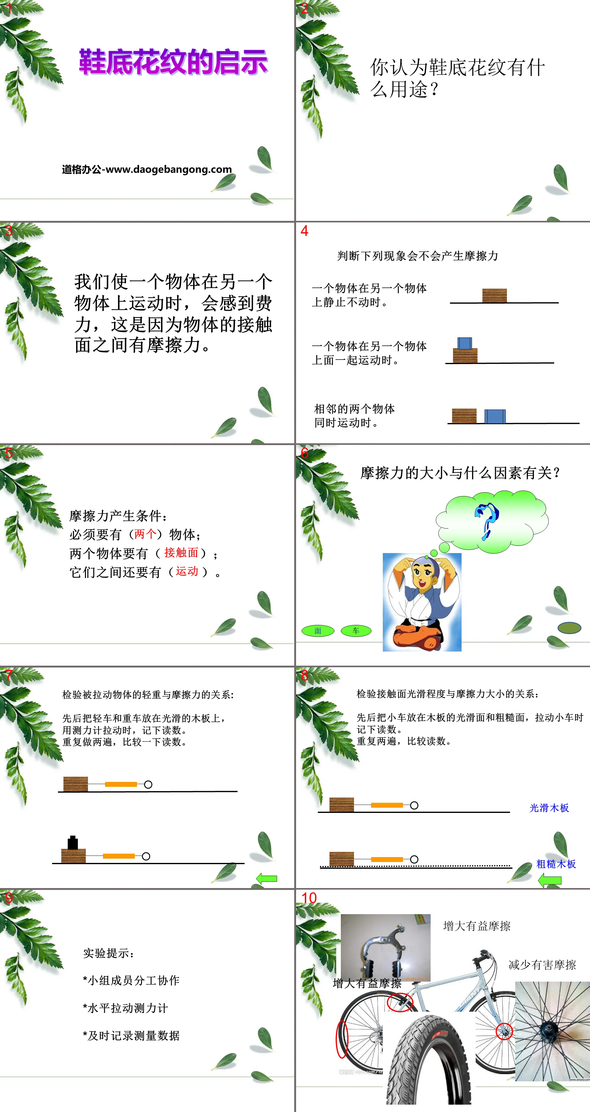 《 鞋底花紋的啟示 》PPT