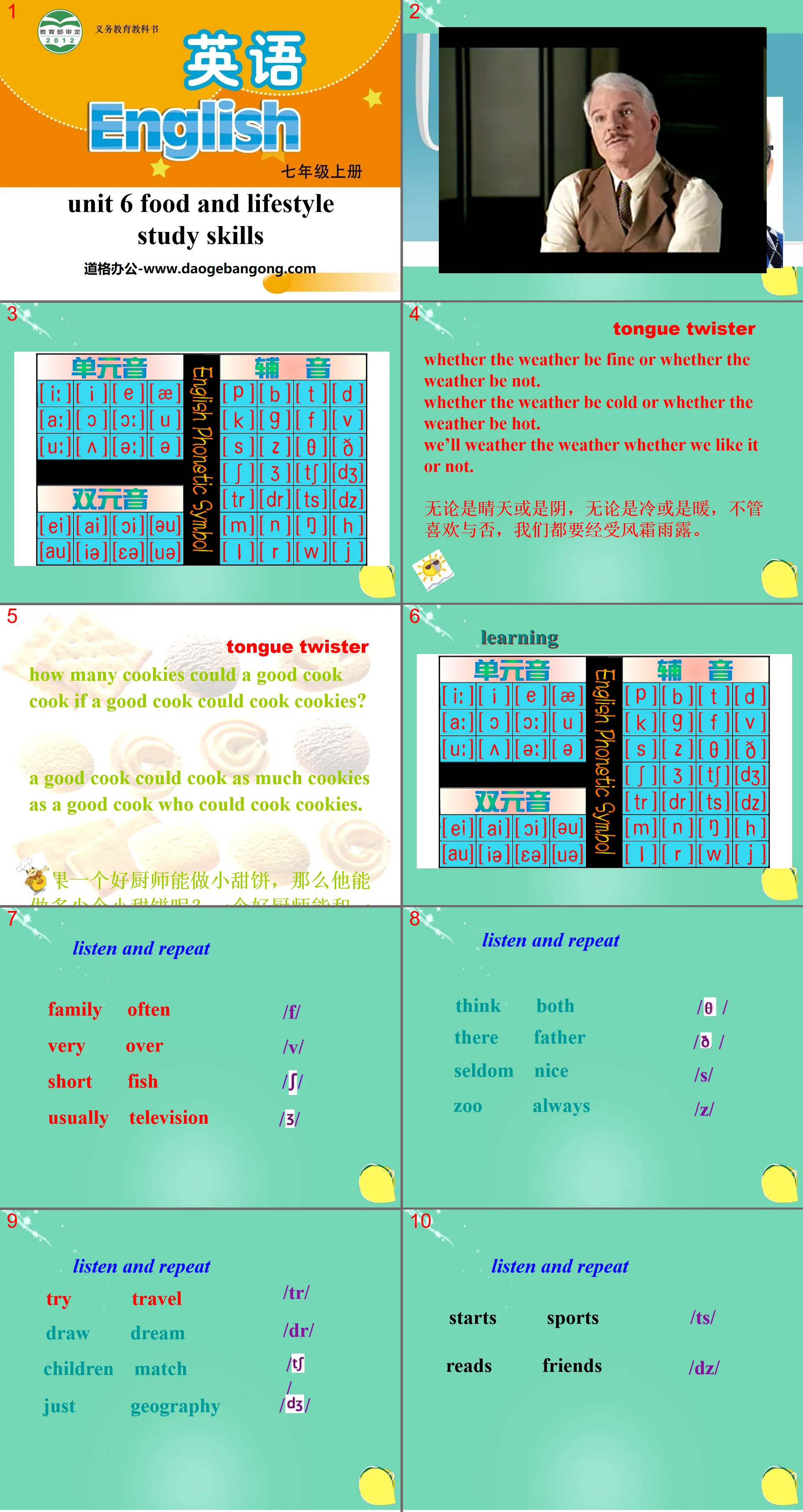 《Food and lifestylee》Study skillsPPT
