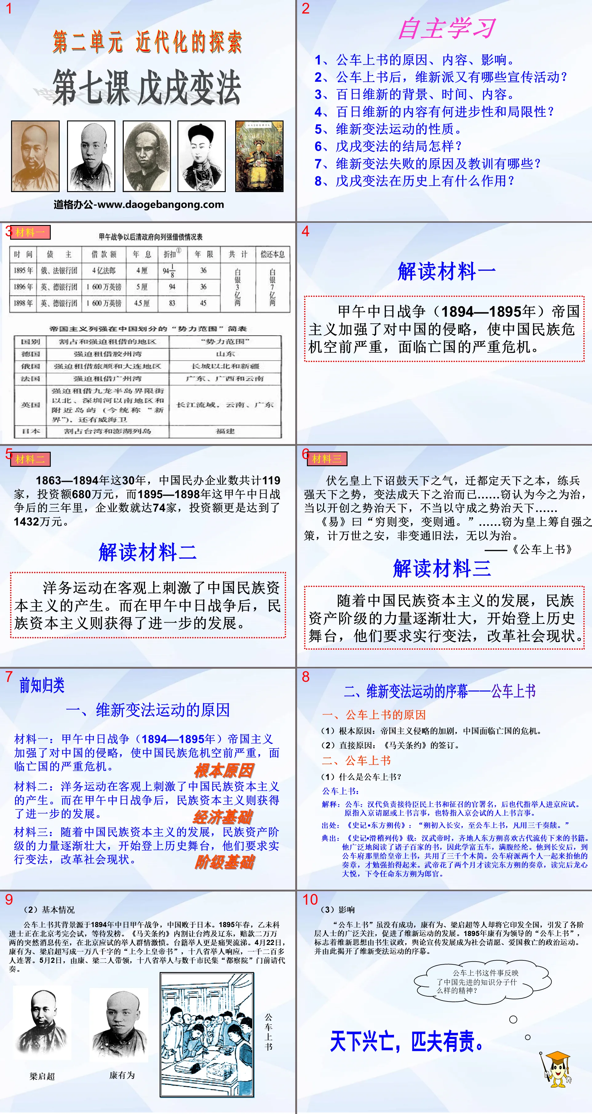 《戊戌變法》近代化的探索PPT課件6