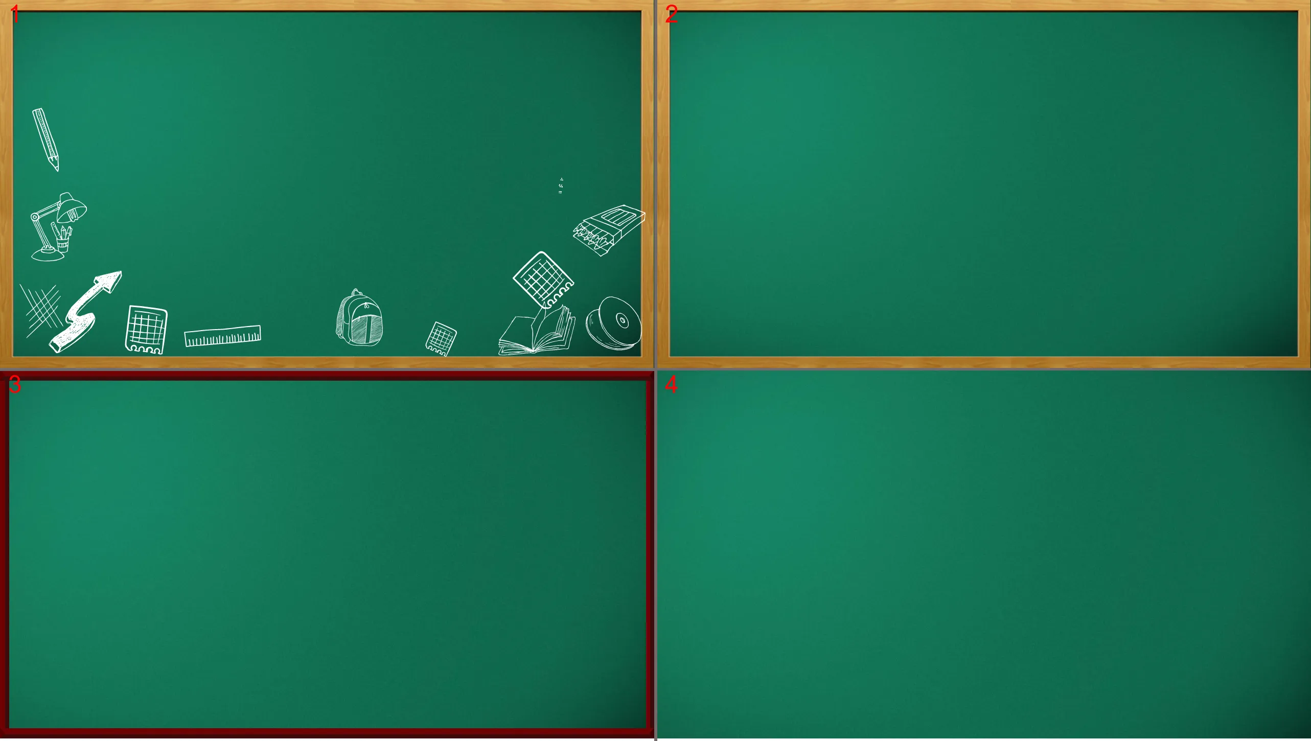 Four green blackboard PPT background pictures