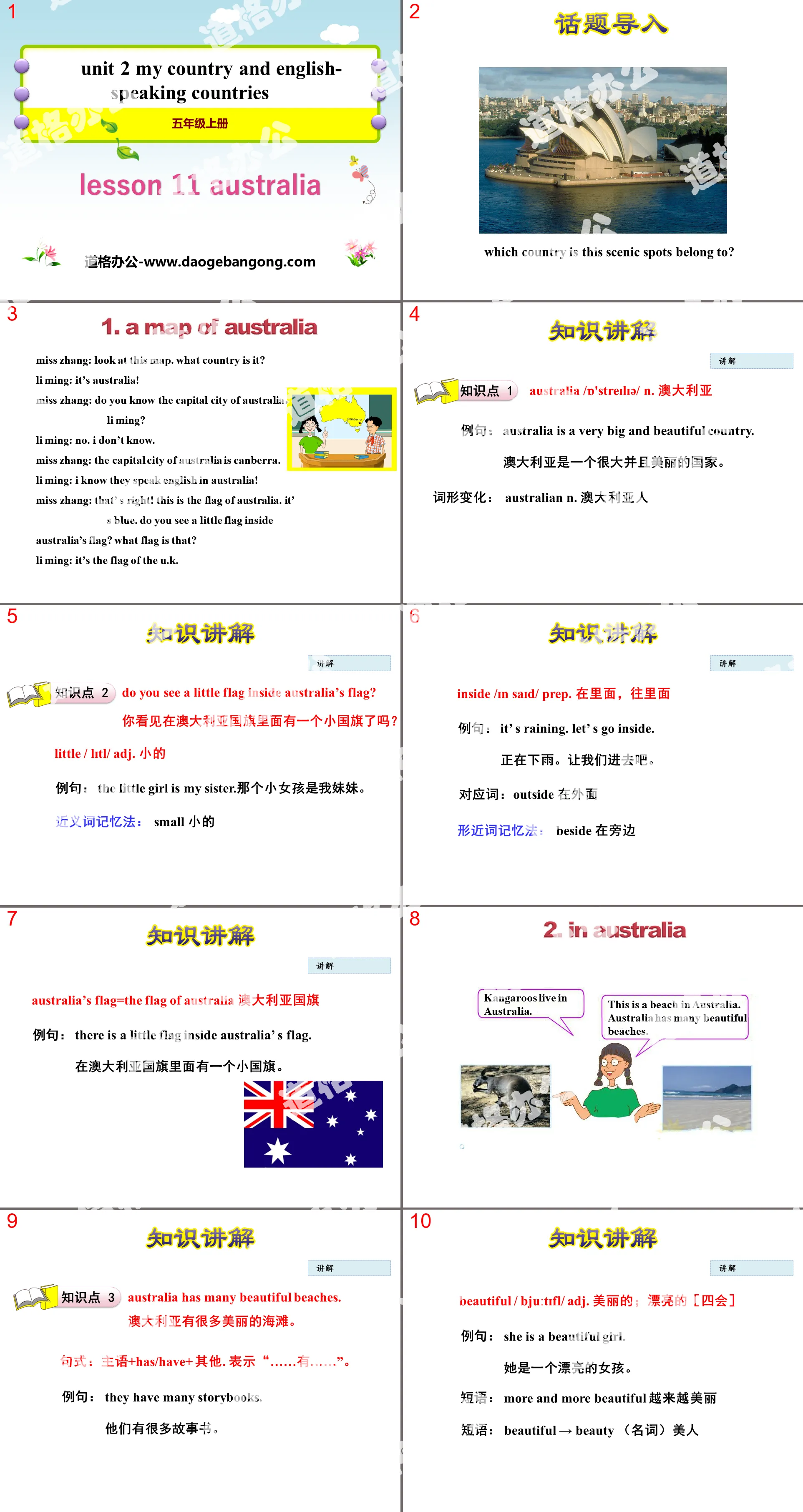 "Australia" My Country and English-speaking Countries PPT teaching courseware