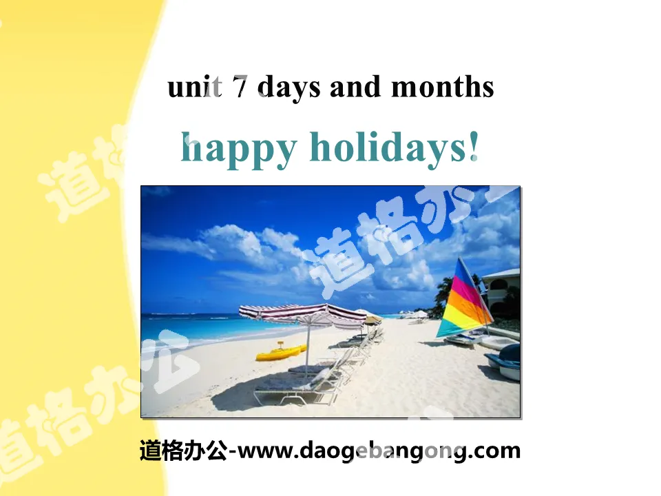 "Happy Holidays!" Days and Months PPT courseware download