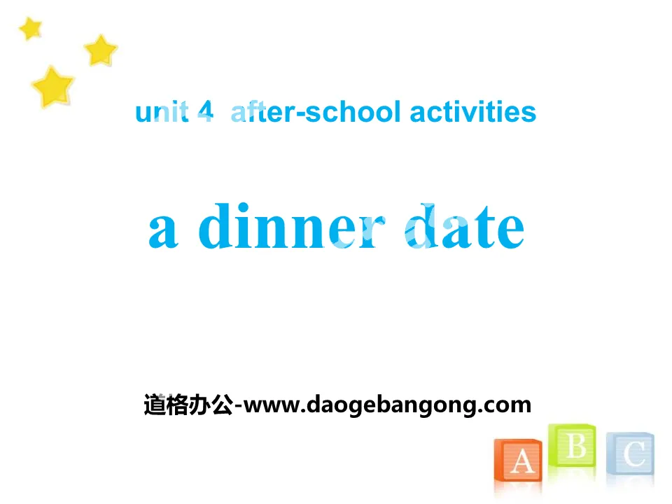"A Dinner Date" After-School Activities PPT free courseware