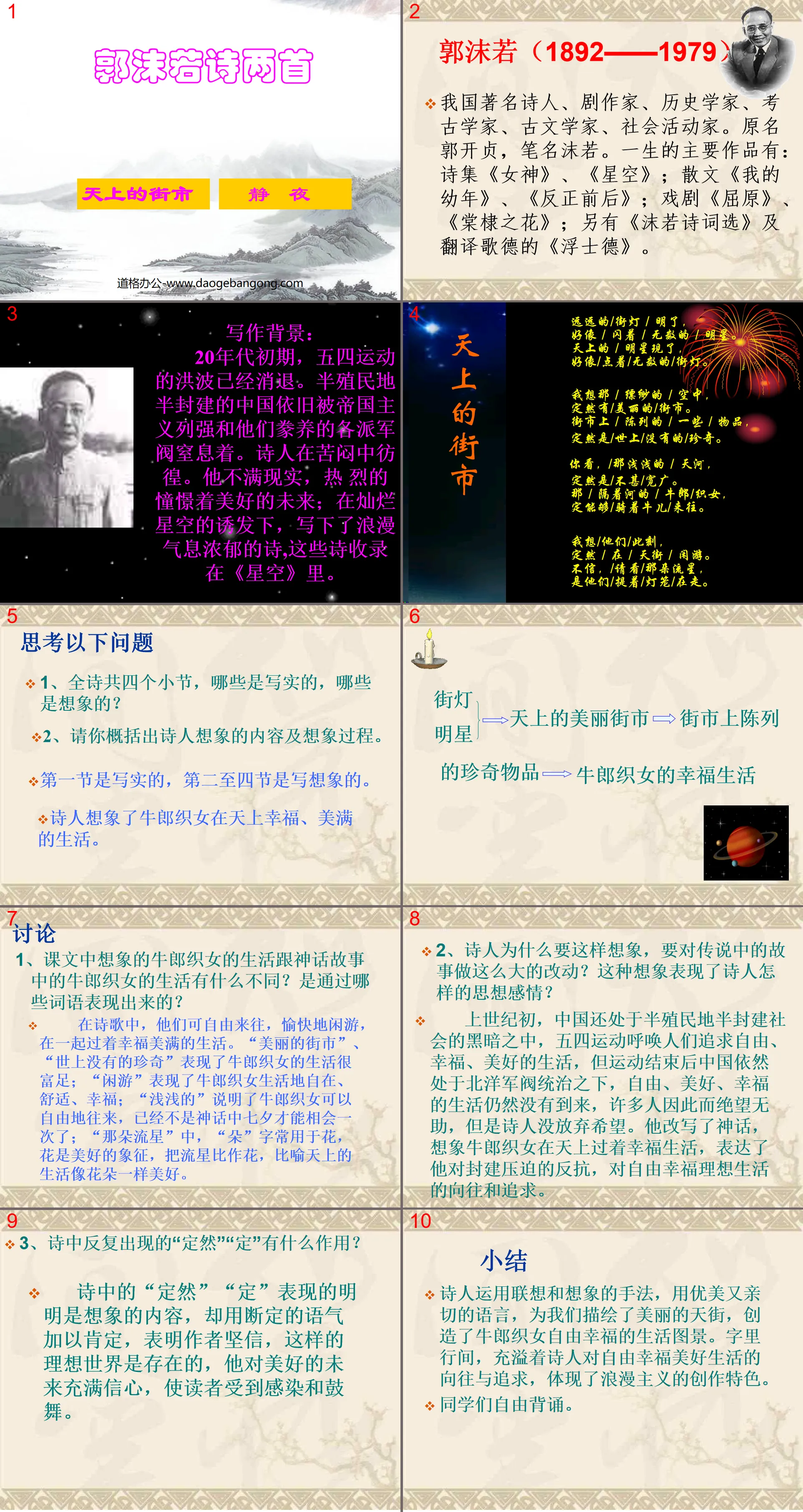 "Two Poems by Guo Moruo" PPT Courseware 2