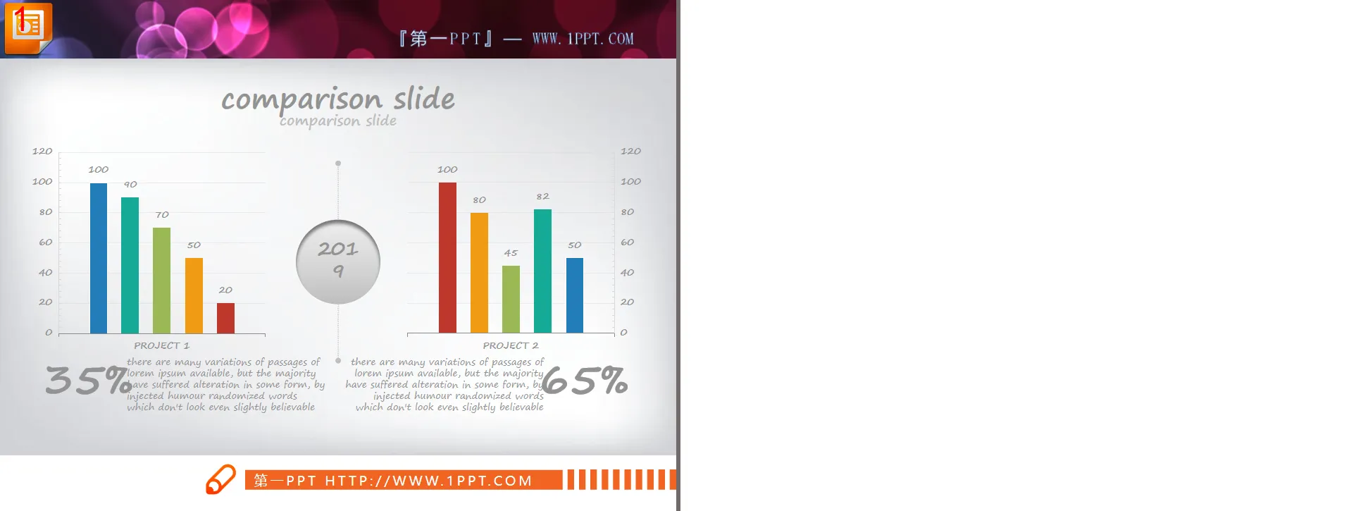 Histogramme PPT plat et coloré