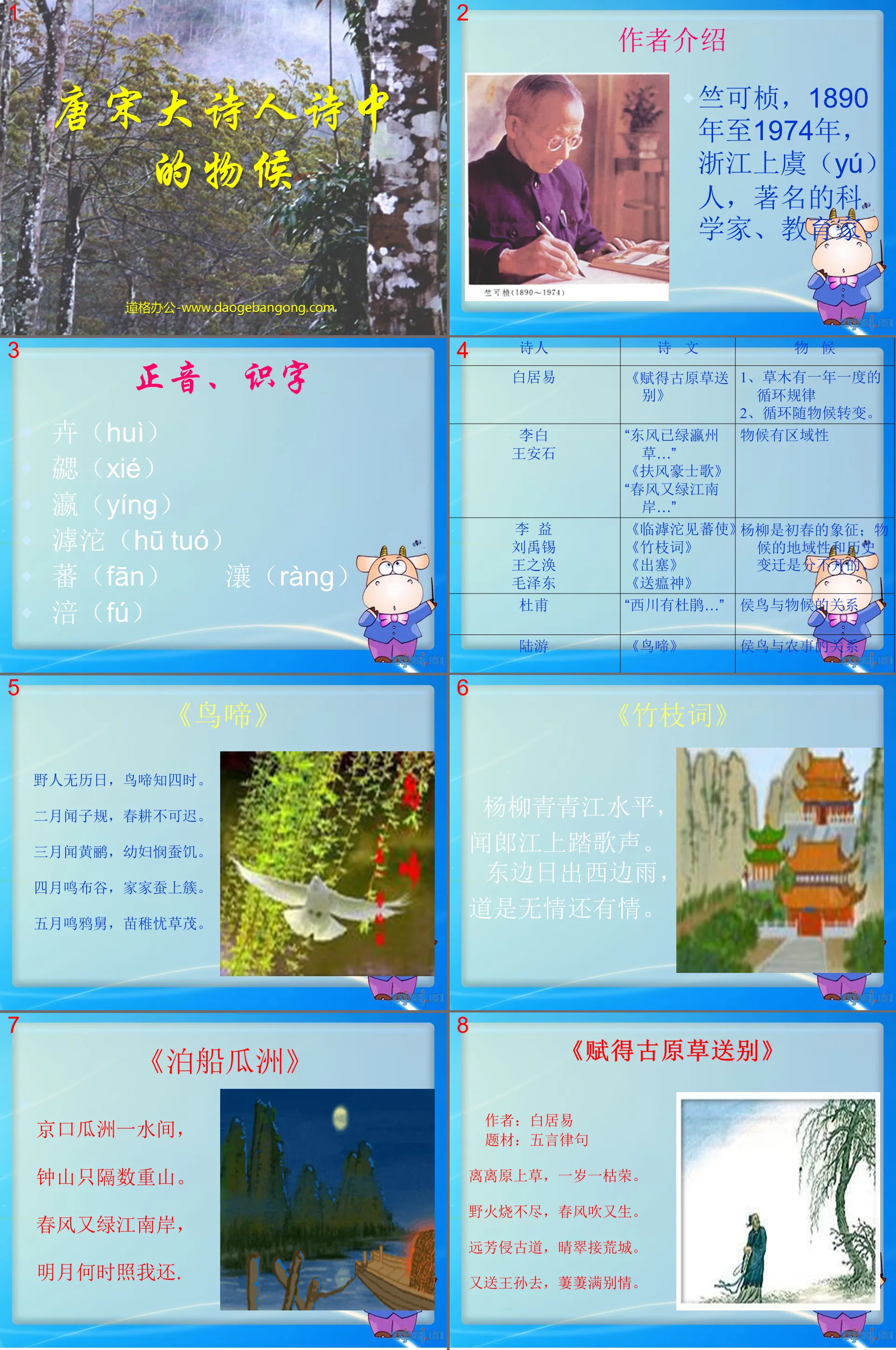 "Phenology in the Poems of Great Poets of the Tang and Song Dynasties" PPT Courseware 2