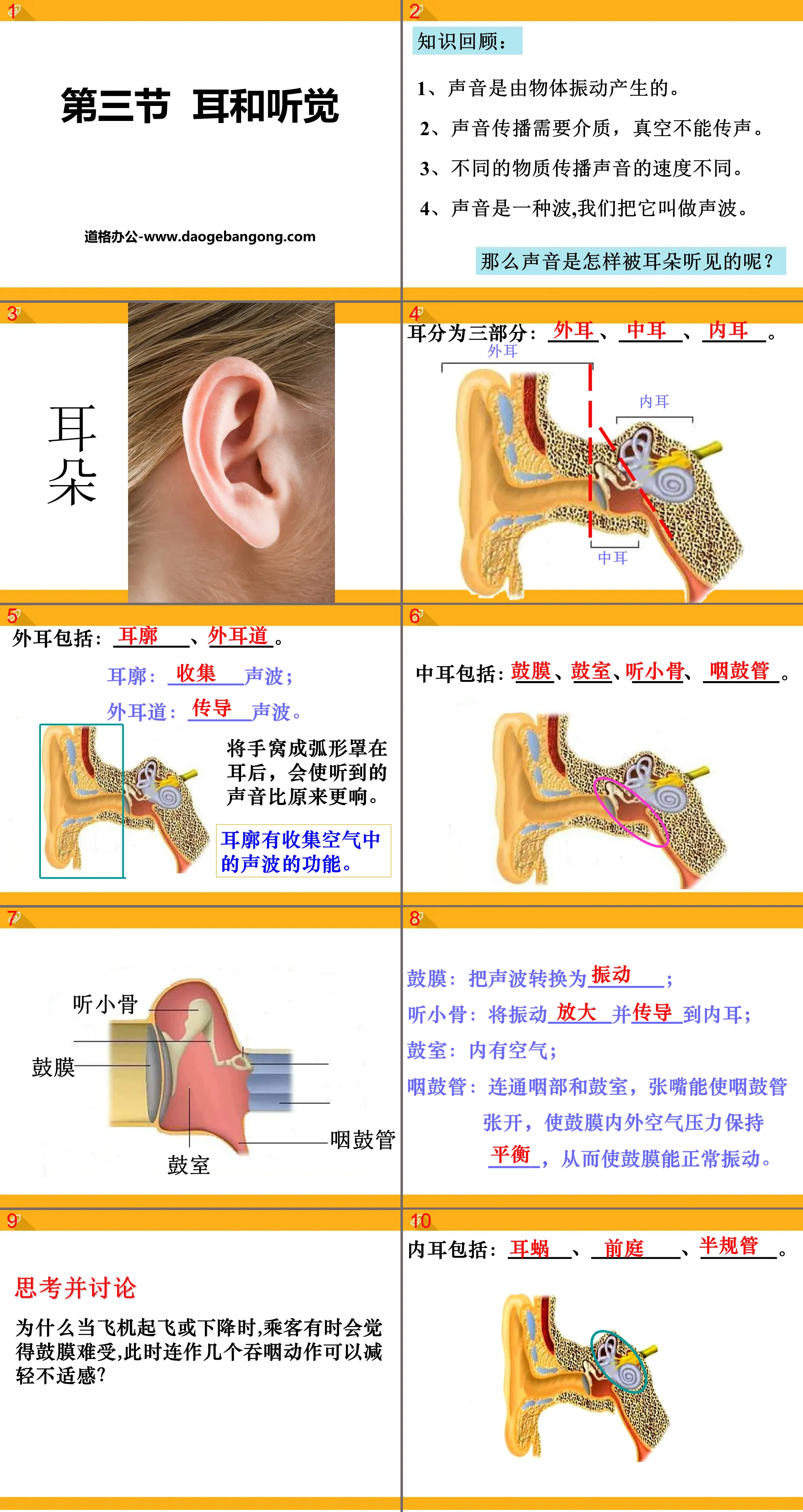 "Ear and Hearing" PPT courseware