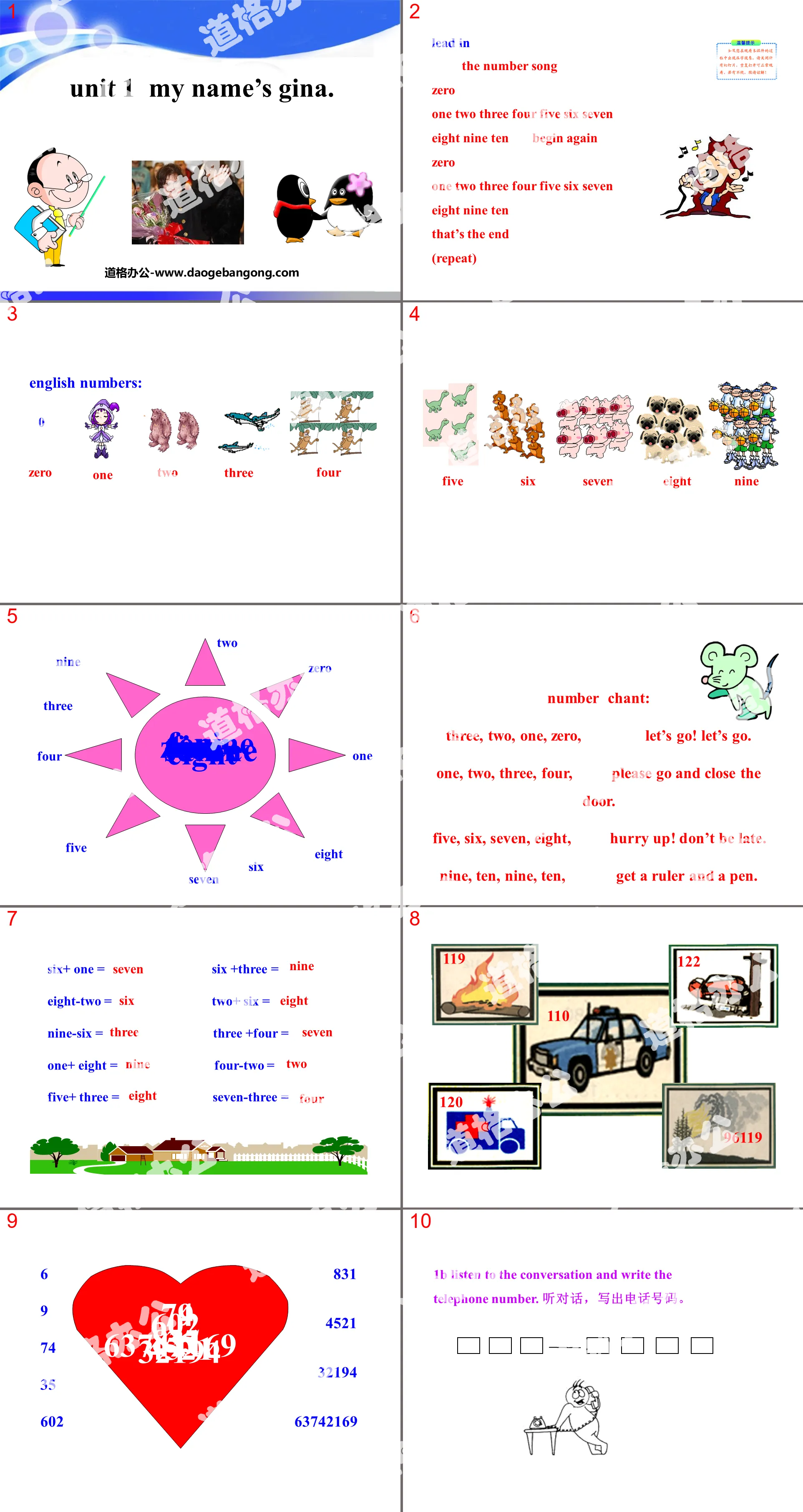 "My name's Gina" PPT courseware 2