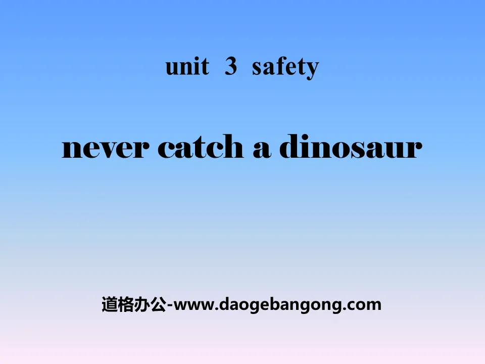 《Never Catch a Dinosaur》Safety PPT课件
