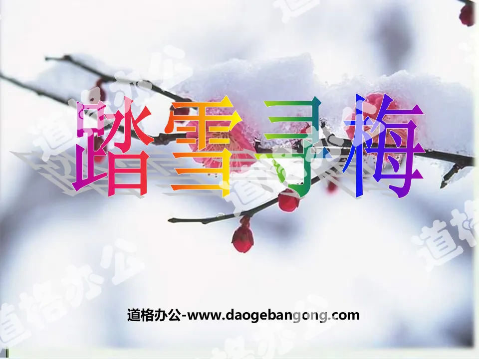 "Walking in the Snow to Seek Plum Blossoms" PPT courseware