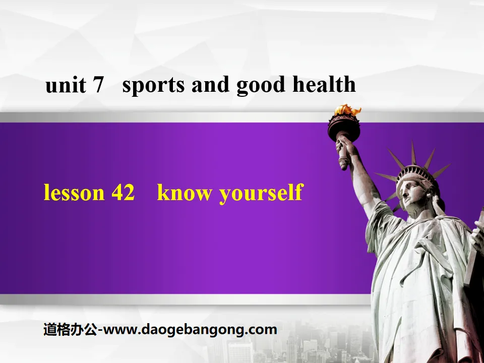 "Know Yourself" Sports and Good Health PPT free courseware