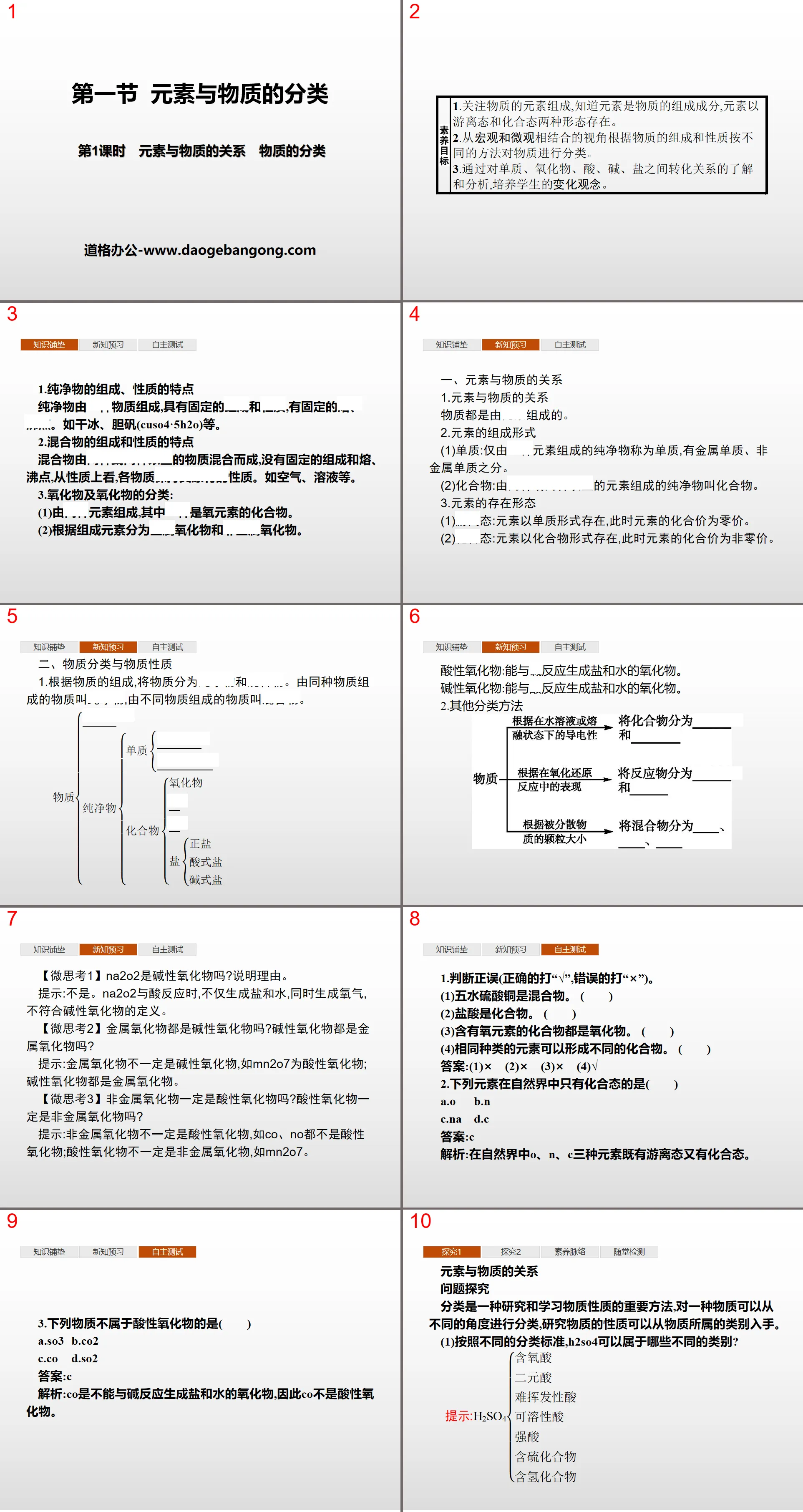 "Classification of Elements and Matter" Elements and the Material World PPT (Lesson 1: Relationship between Elements and Matter, Classification of Matter)