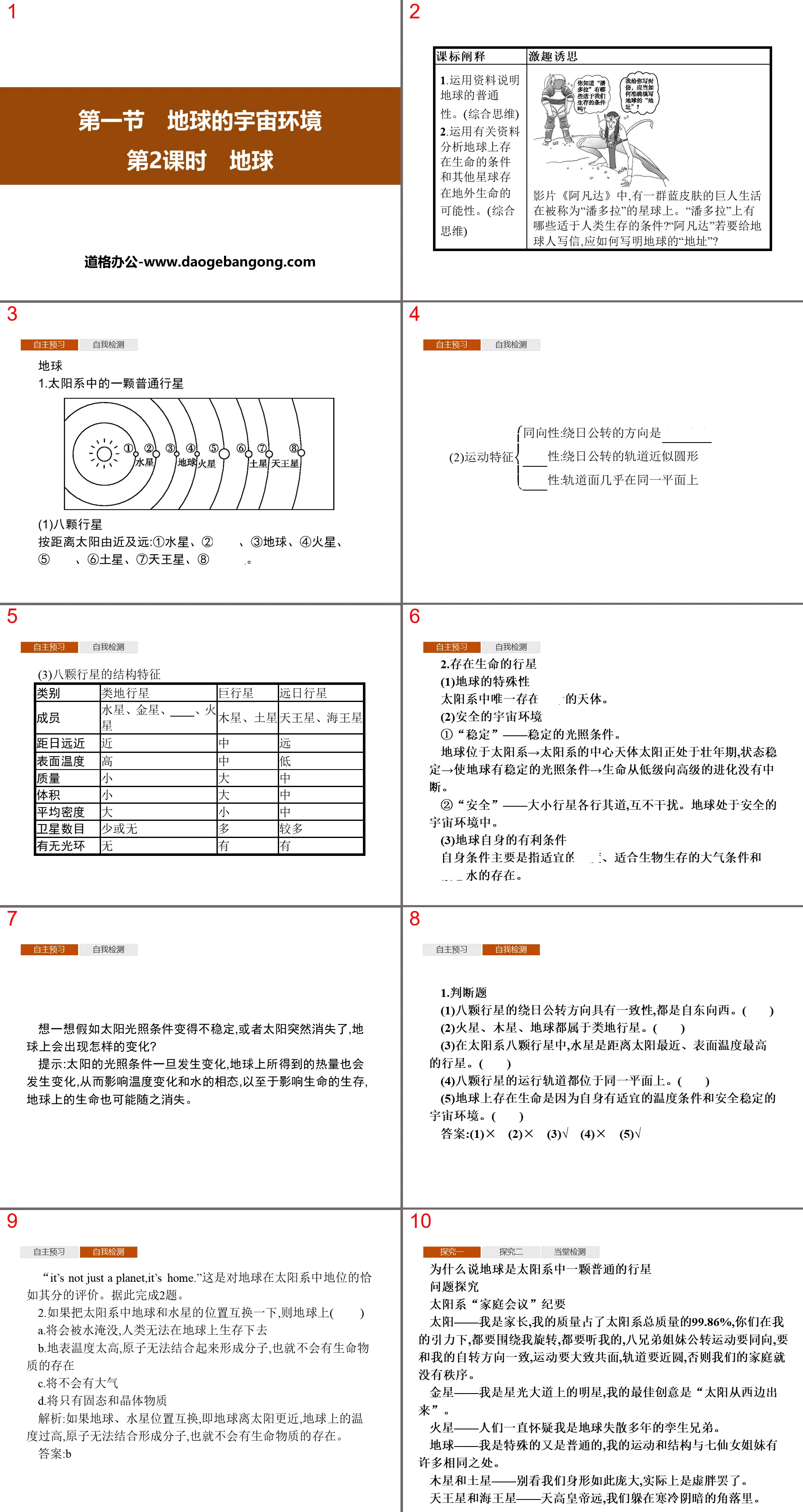 《地球的宇宙環境》從宇宙看地球PPT課件(第2課時地球)