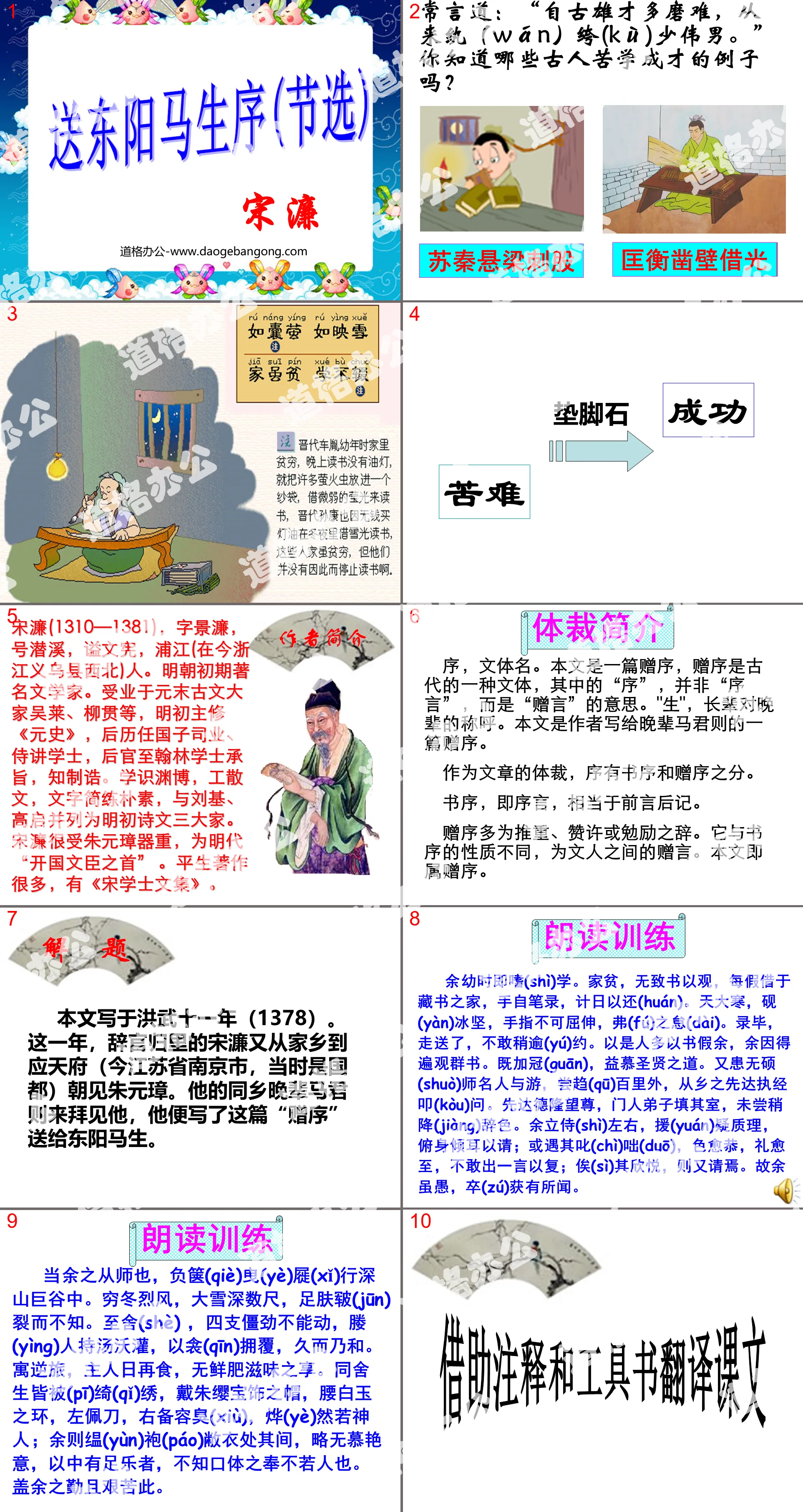 "Preface to Dongyang Ma Sheng" PPT courseware 5